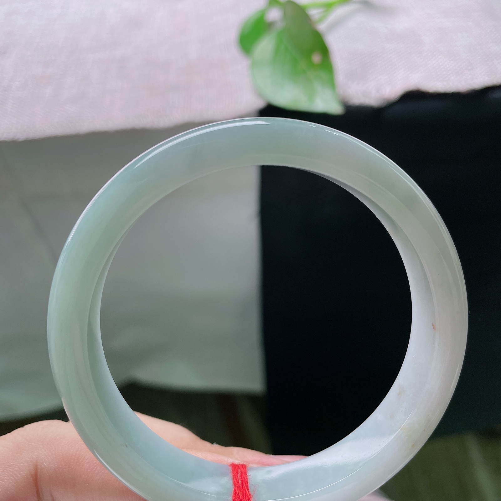 57.8/11.7/7.7，绿底正圈，不爱张扬浓翠，独爱这种温润绿底，冰透底子配淡淡青绿，素颜佩戴也气质出众，洒金，ss58931a