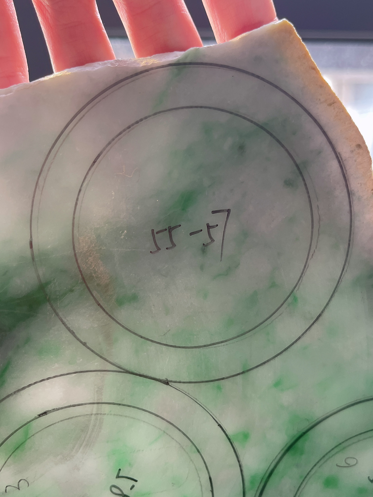翡翠板料，⭕️正圈可做55-57