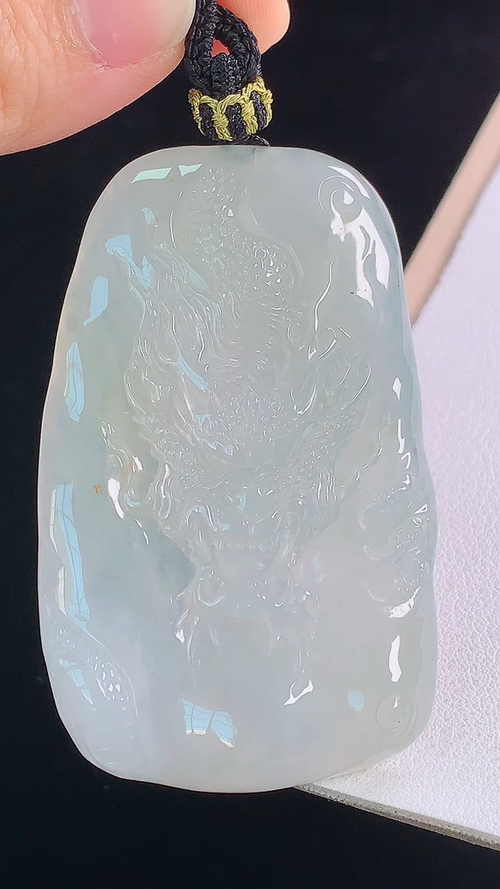 ️冰种龙/凤，无裂，尺寸:63.4-38.6-9.7mm 28