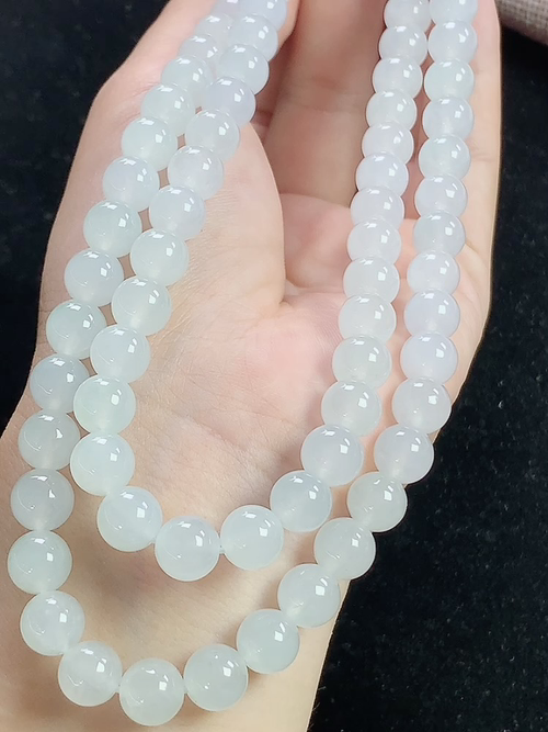 冰种玉珠项链，项链，尺寸7.8mm，84颗，S02xtg