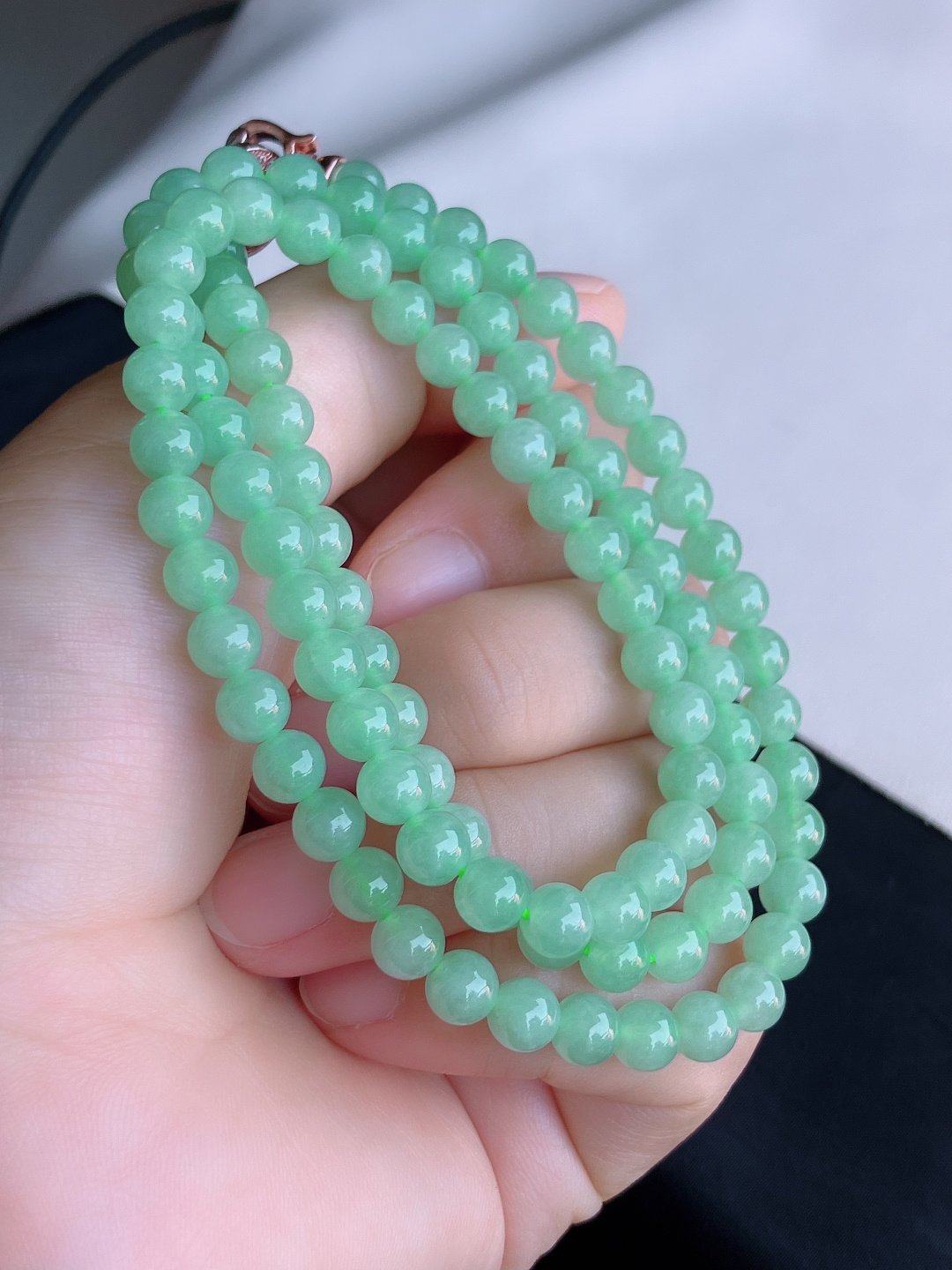 ️，底色项链，晶莹剔透，尺寸6/3圈半自然光实拍