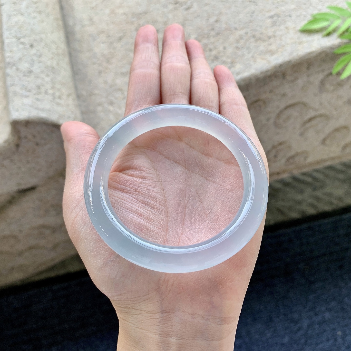 圆条54 55 圈口55/9.5/9.3 编码QX092110 描述冰种，起光，清透，水润，种老，细