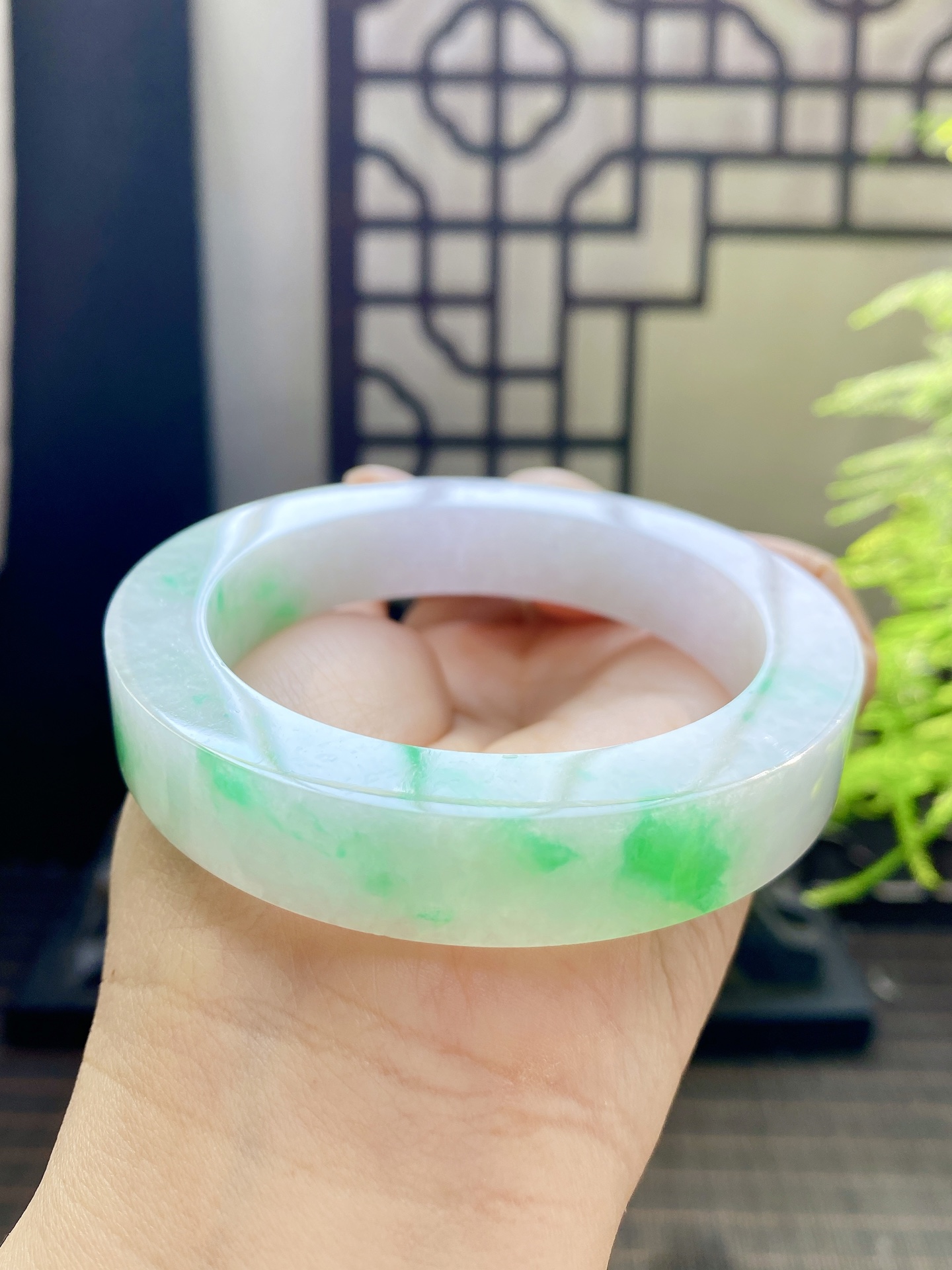 白底青手镯 尺寸57-76-12.5 编号KJ004-34