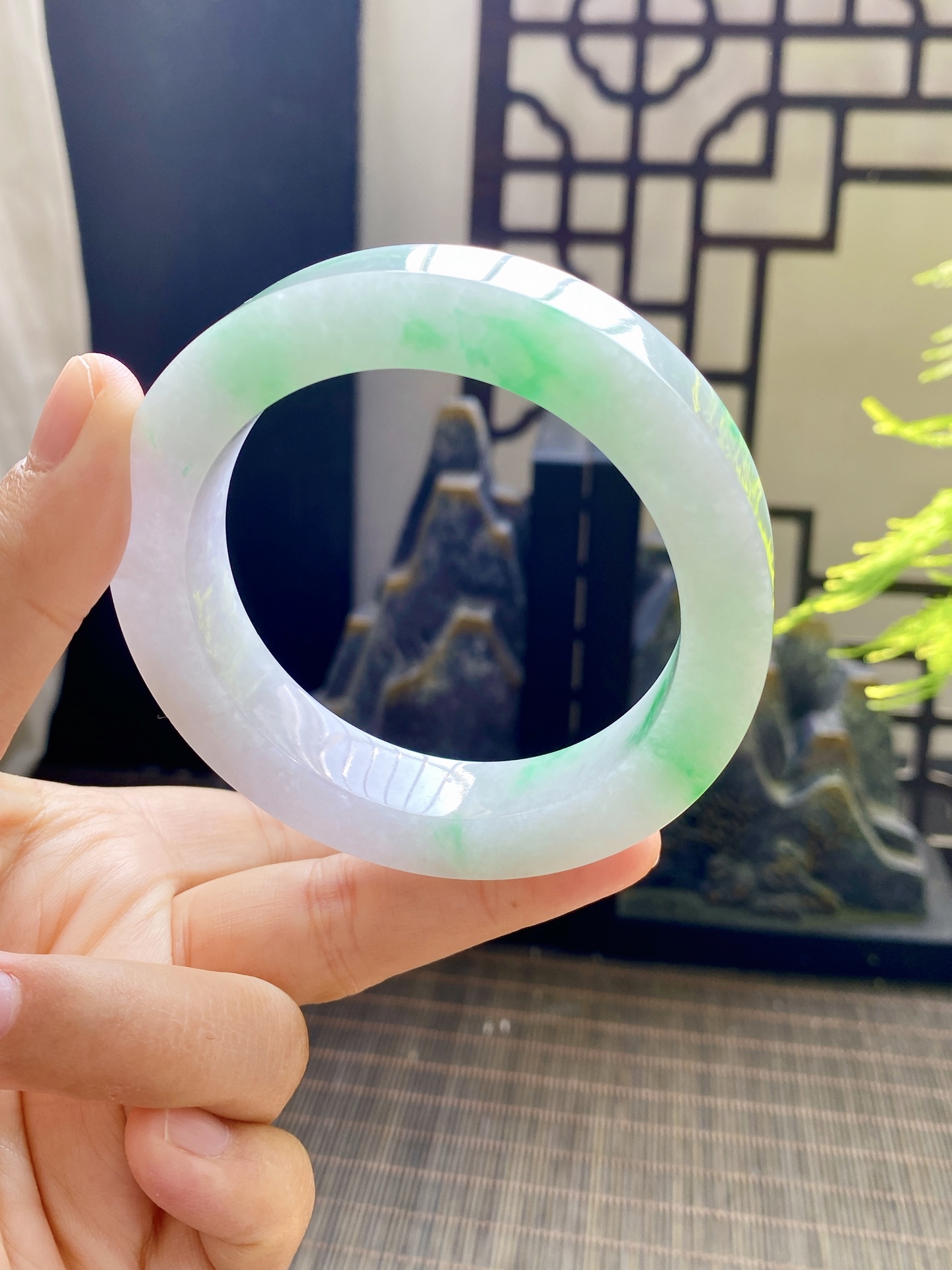 白底青手镯 尺寸57-76-12.5 编号KJ004-34