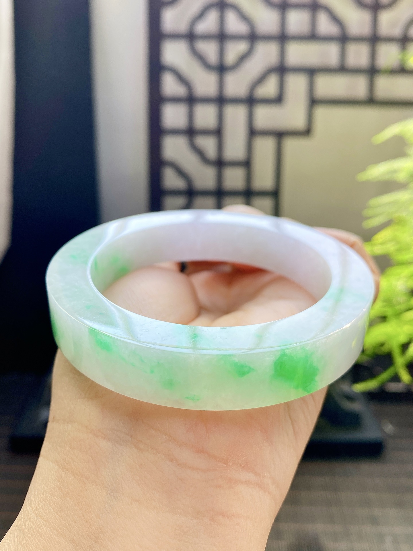 白底青手镯 尺寸57-76-12.5 编号KJ004-34