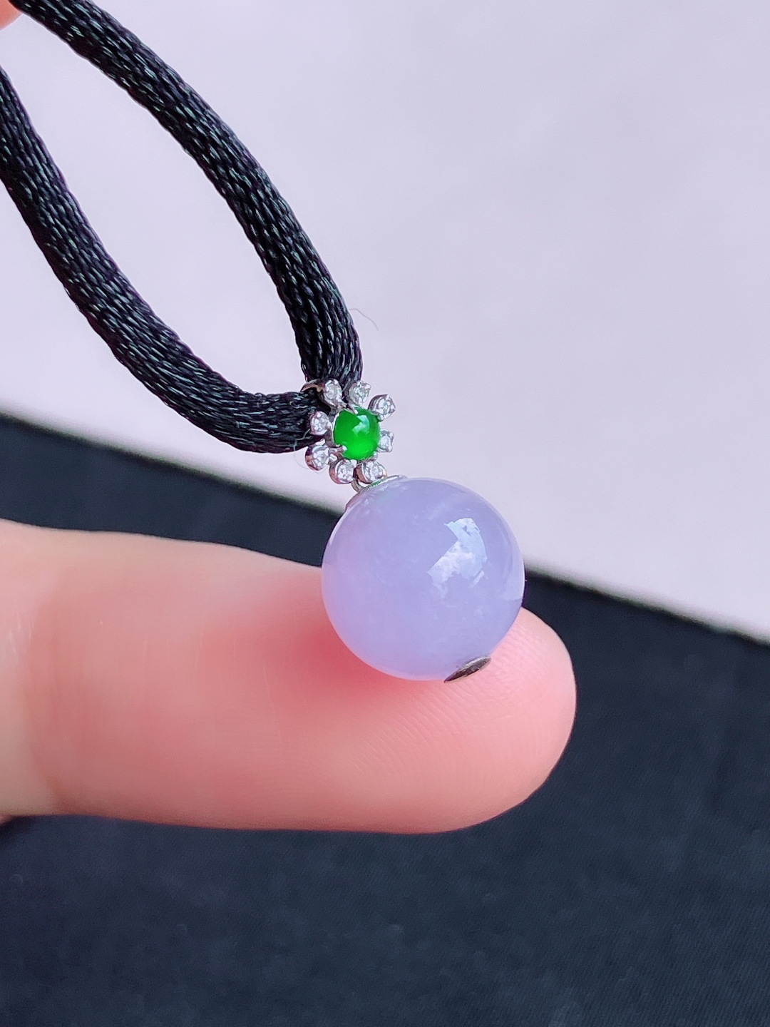 ️，冰紫圆珠吊坠，简约时尚，尺寸14/9.3/自然光实拍