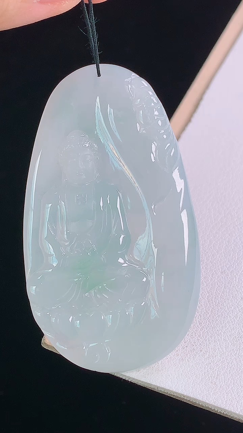 ️冰飘绿大日如来，无裂，尺寸:60.0-34.2-5.5mm 29
