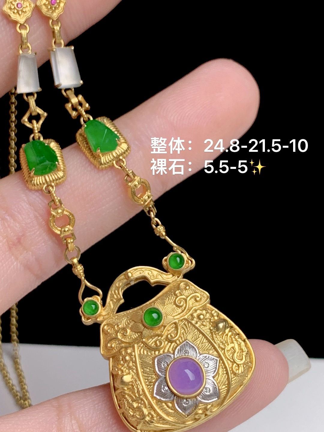 ️设计款锁包锁骨链 18k金钻镶嵌，24.8-21.5-10