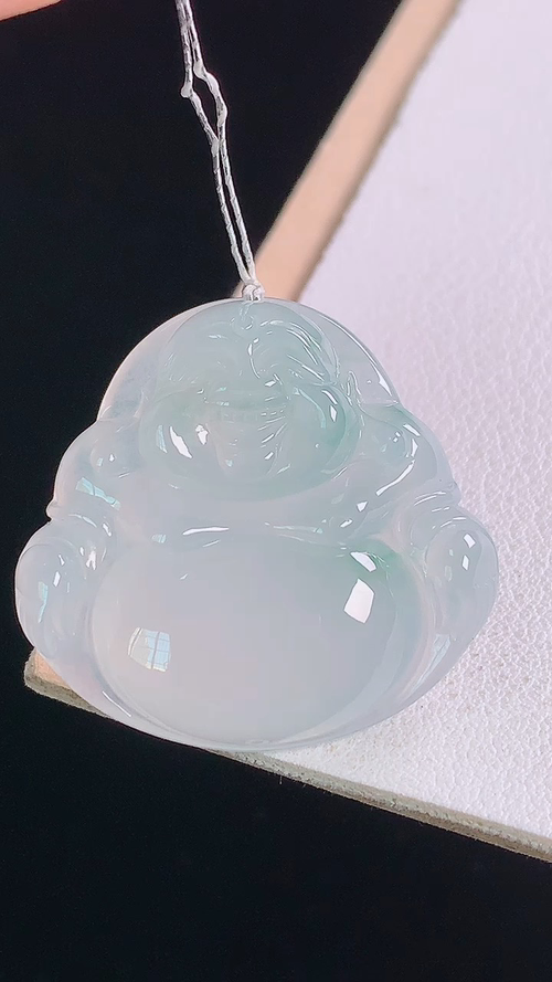 ️冰种飘花佛公，无裂，尺寸:28.0-29.8-6.6mm 29