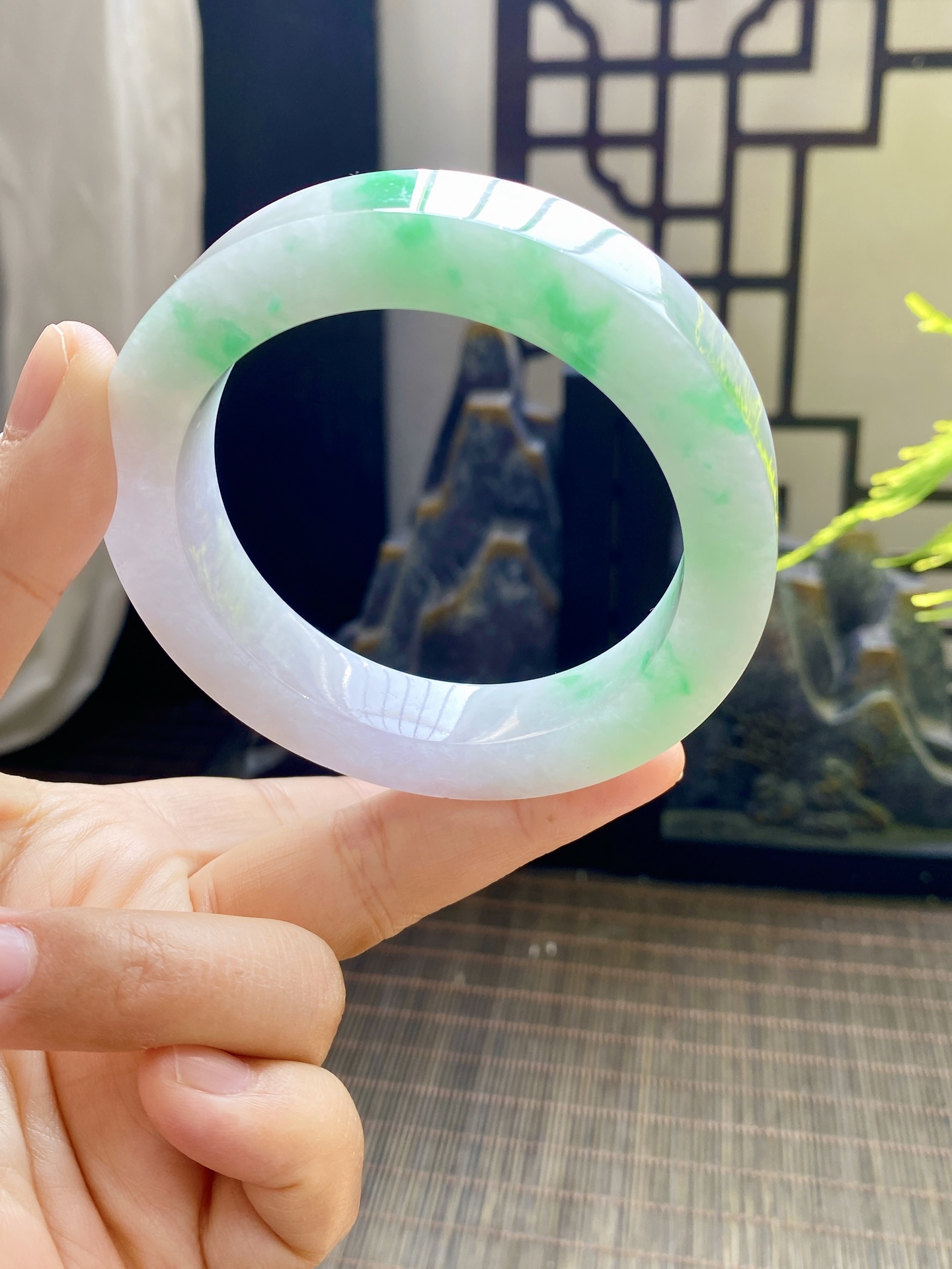 白底青手镯 尺寸57-76-12.5 编号KJ004-34