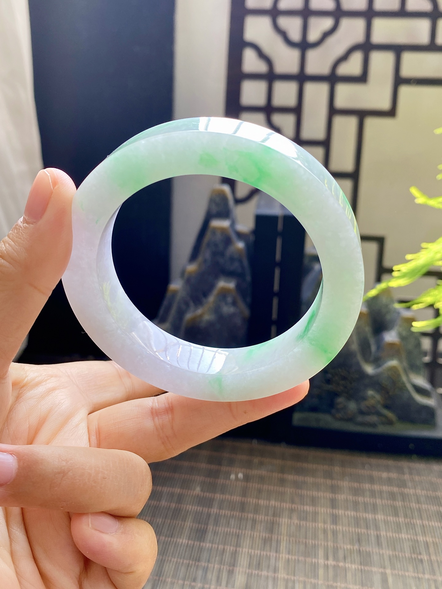 白底青手镯 尺寸57-76-12.5 编号KJ004-34