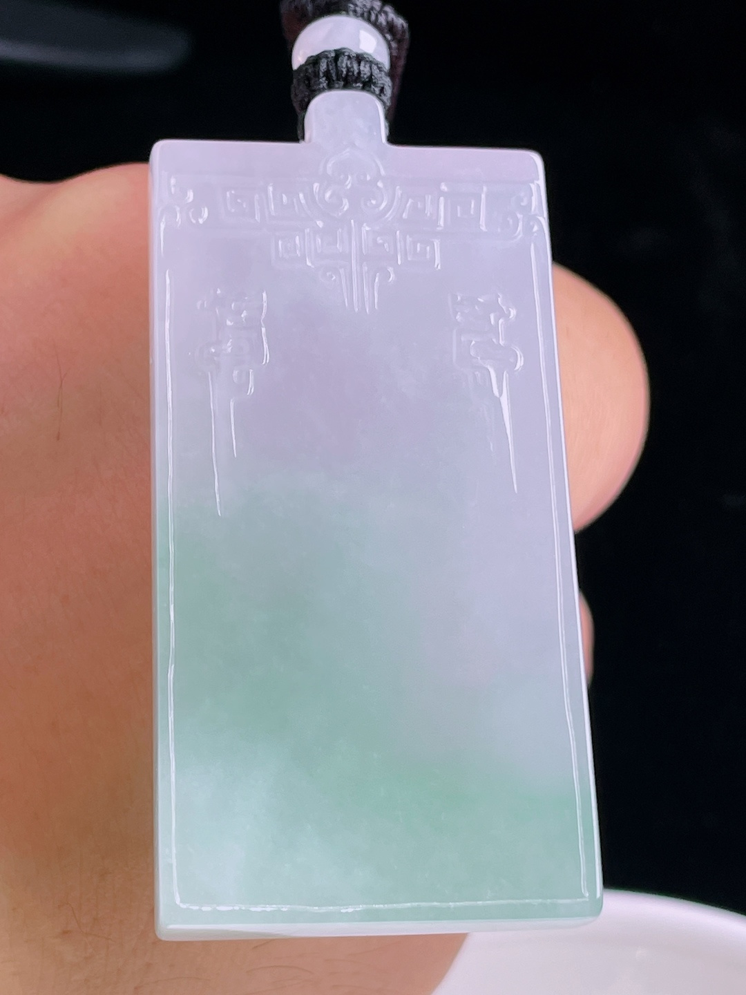 ️飘绿无事牌，老种起光，细底通透，尺寸：59.6/29/7.6mm1003