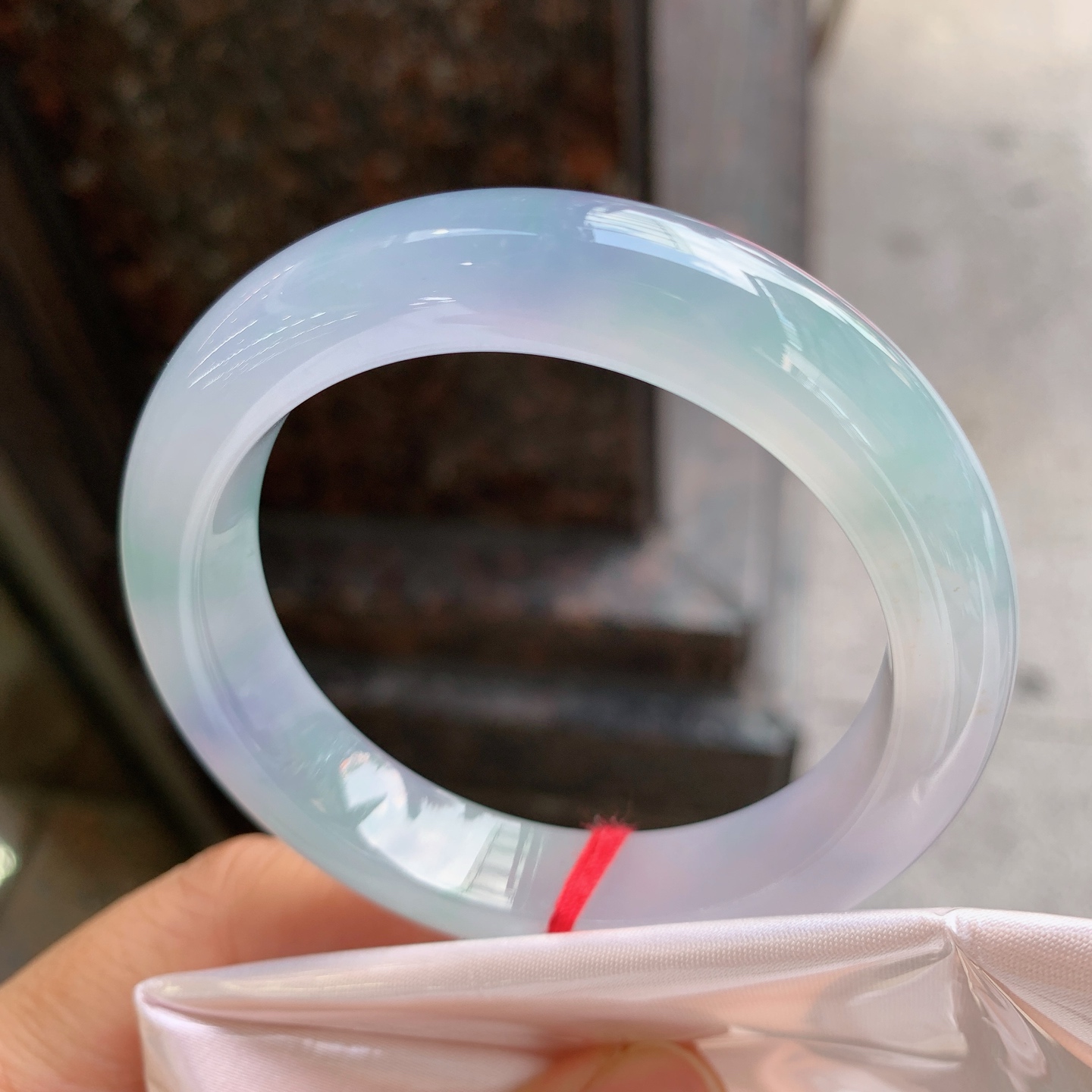 正圈冰紫飘绿 无裂 尺寸：53.3/11.8/10 料子漂亮