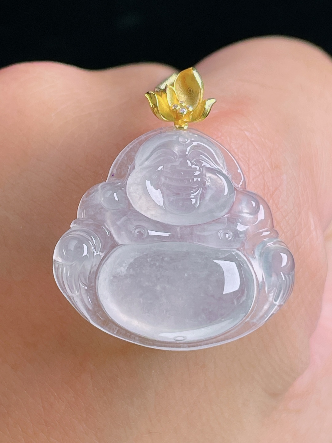 ️佛公，18k镶嵌，老种起光，细底通透，尺寸：30.8裸石23.5/26/6mm1003