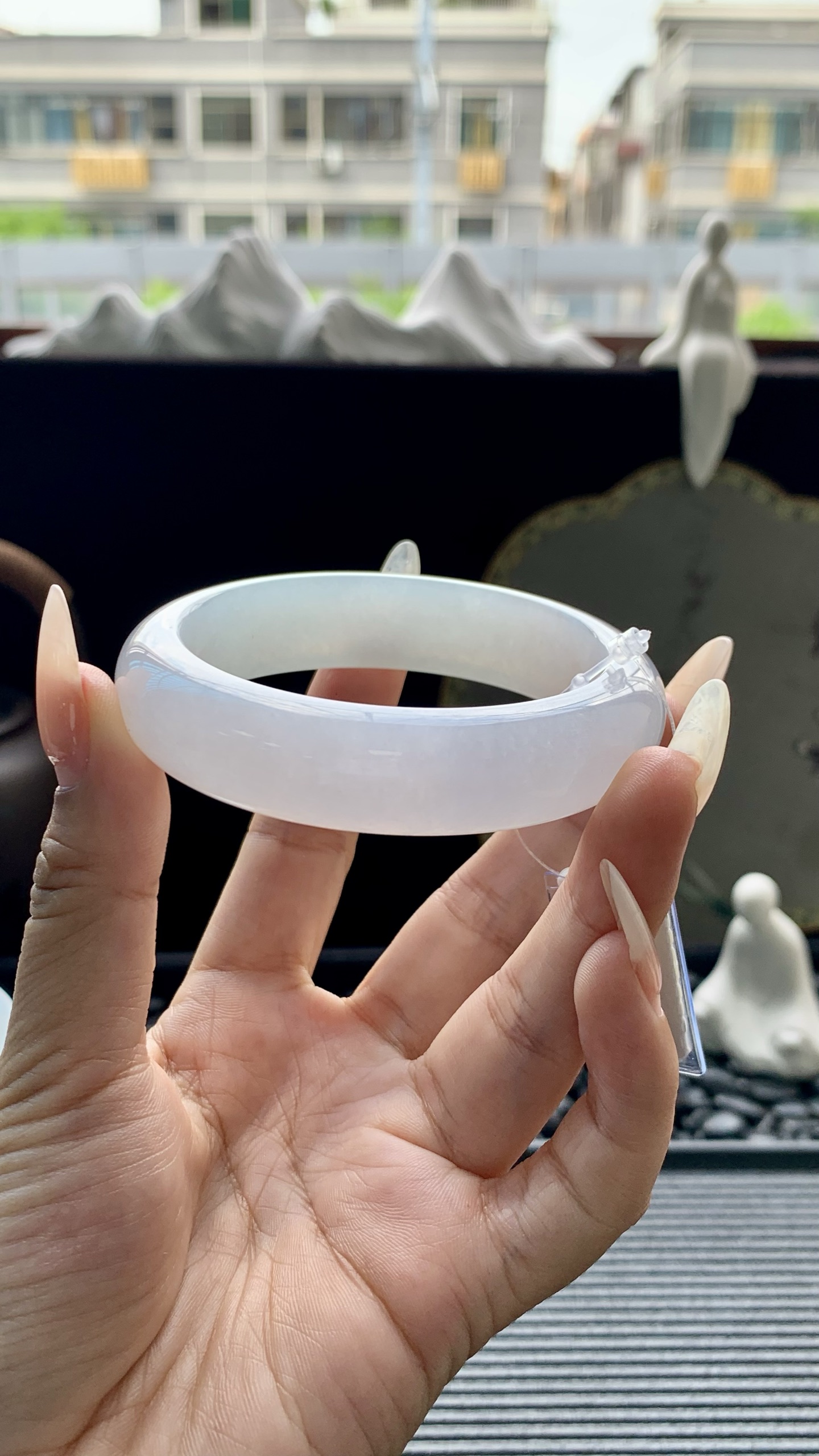 宽版冰晴洒金正圈手镯成品 XYJ1004-6 尺寸：55-15-9