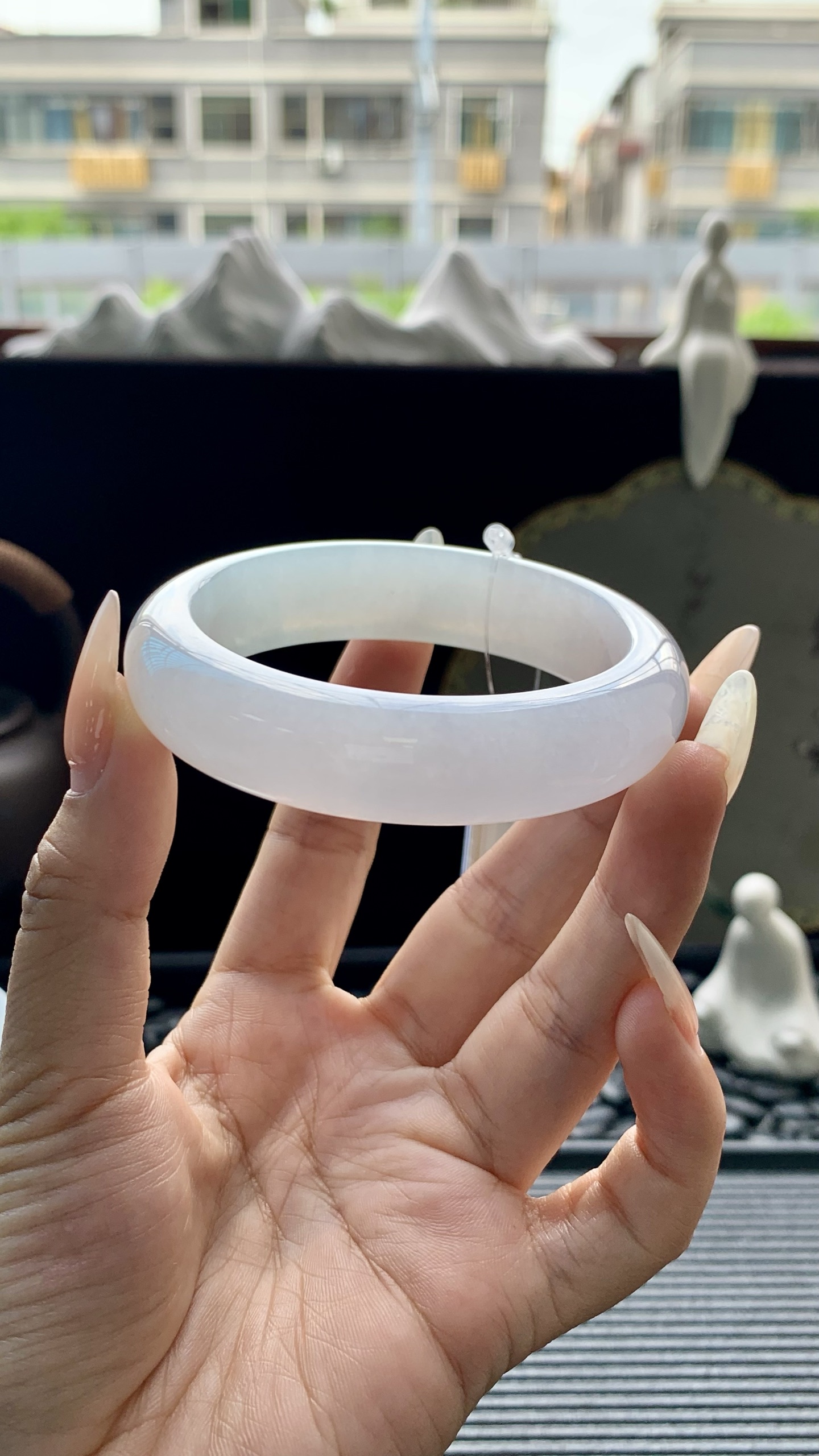 宽版冰晴洒金正圈手镯成品 XYJ1004-6 尺寸：55-15-9