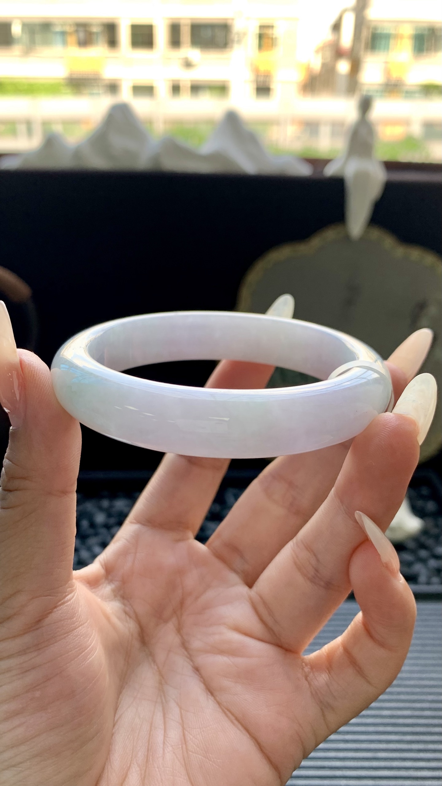 淡春彩正圈镯成品 HYY-7376 尺寸：56-12-8