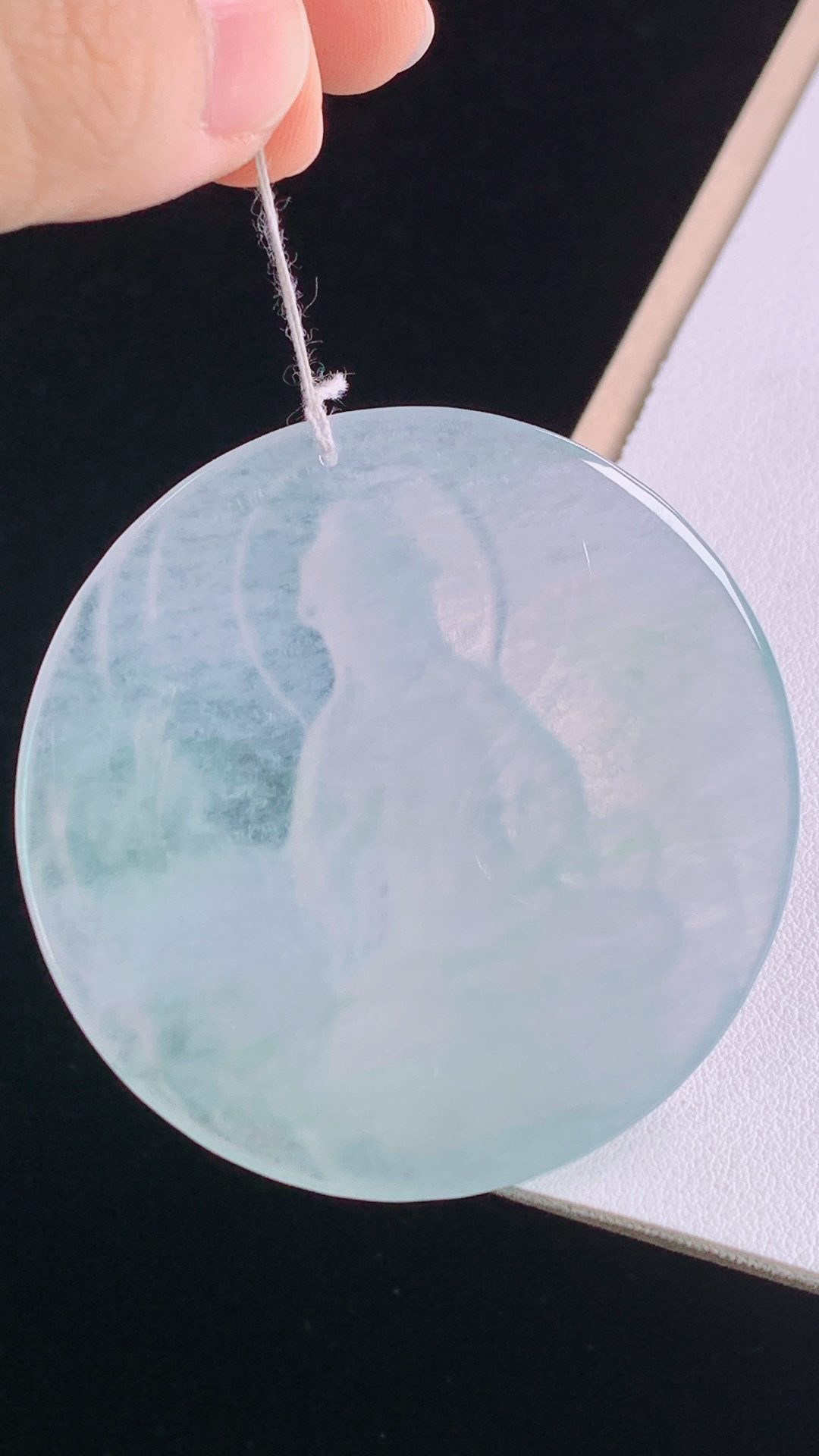 ️高冰文殊观音 种水，清透细腻，无裂 尺寸:55.5-5.9mm 28
