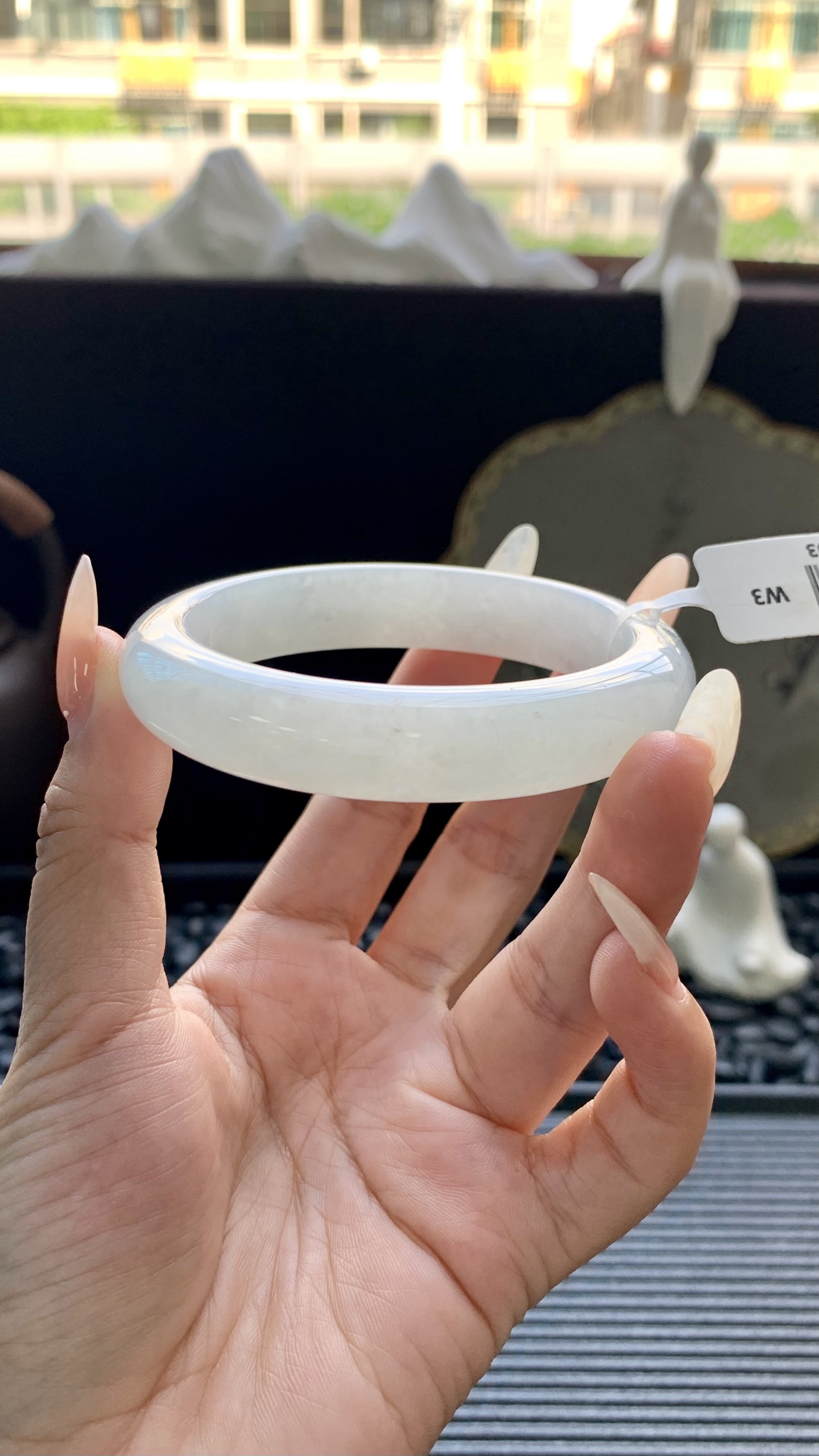 宽版冰晴正圈镯成品 HYY-462 尺寸：56-13-8.5