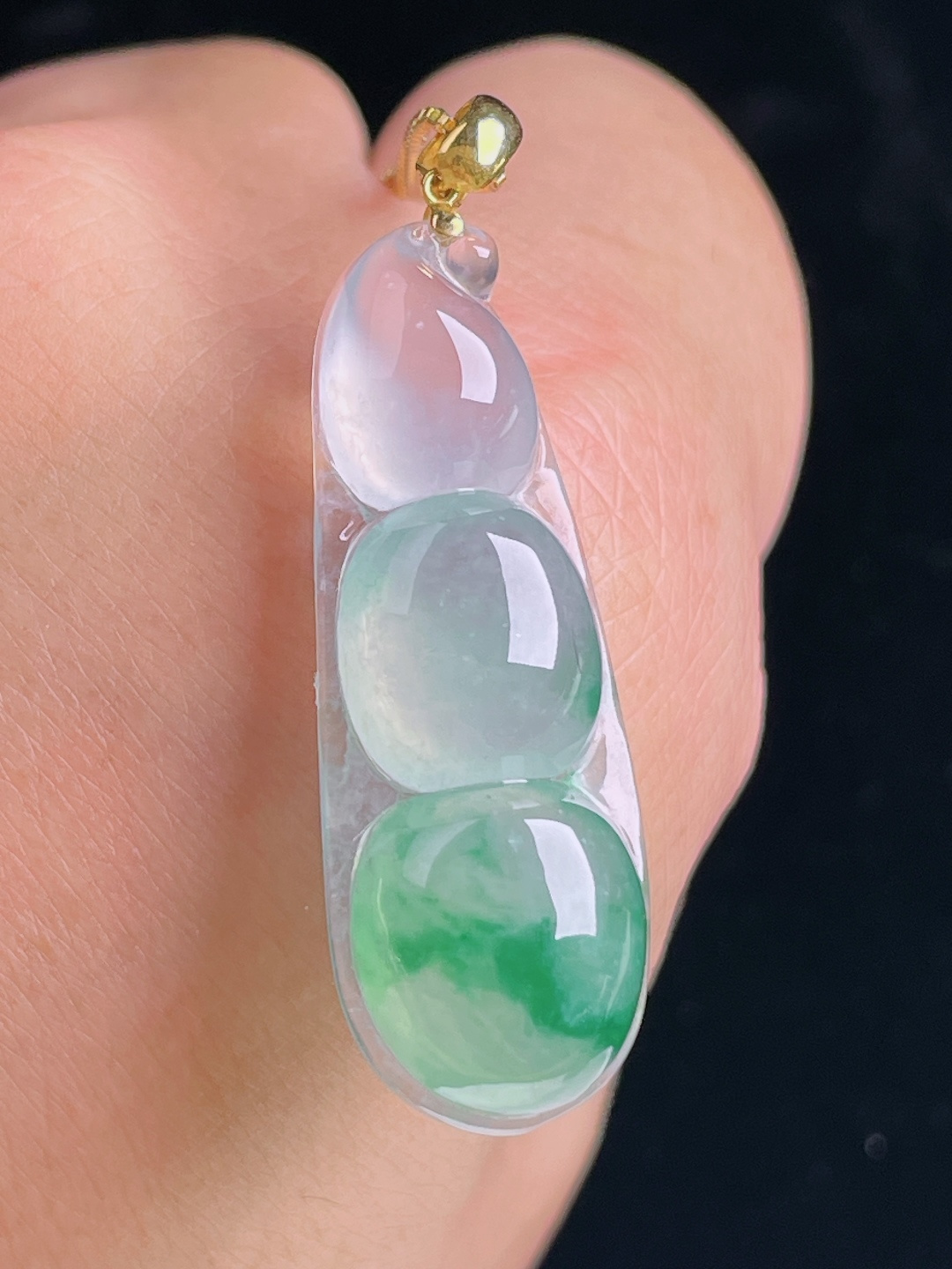 ️豆子福豆，18k镶嵌，老种起光，细底通透，尺寸：43裸石36/13.3/6.7mm1003