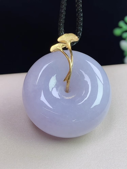 18k金镶平安扣，无裂，尺寸26.4-12.5mm，S04pa09