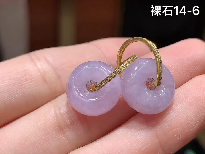 ️ 18K 冰紫甜甜圈耳扣 无裂，尺寸，14-6