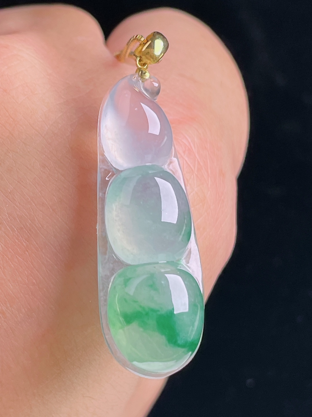 ️豆子福豆，18k镶嵌，老种起光，细底通透，尺寸：43裸石36/13.3/6.7mm1003