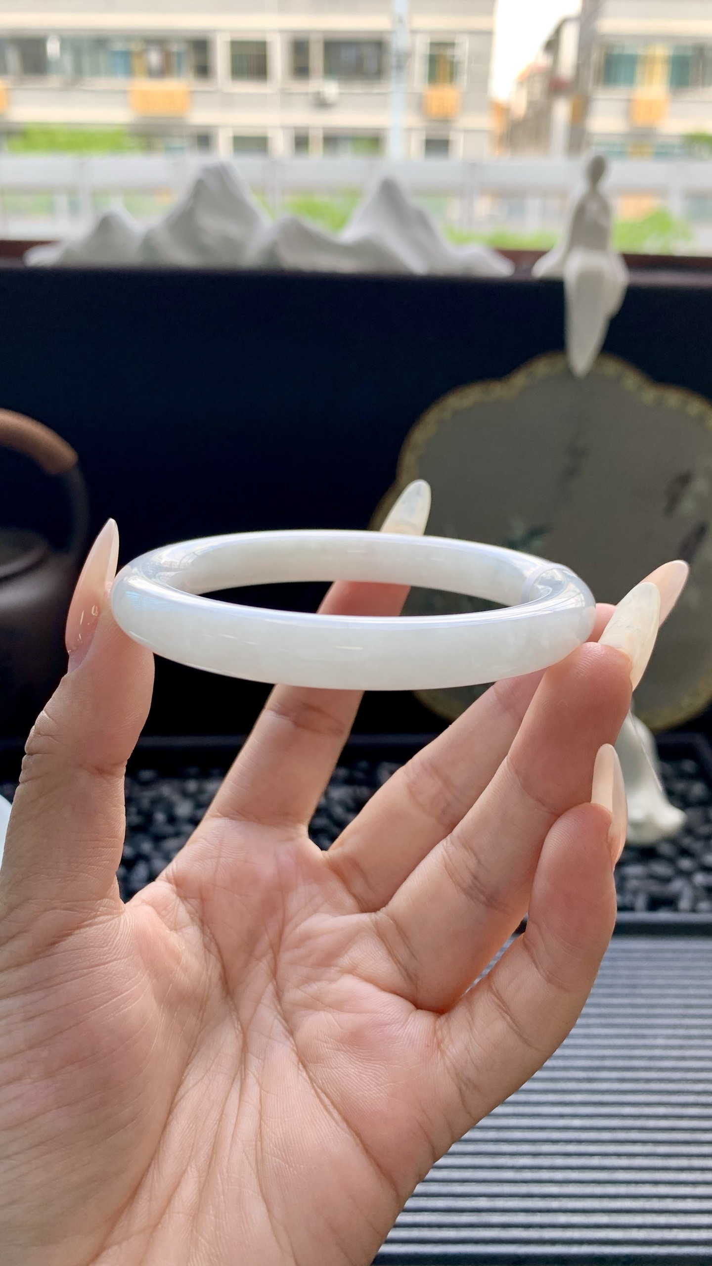 白月光圆条美人条手镯成品 HYY-6442 尺寸：56-9-9