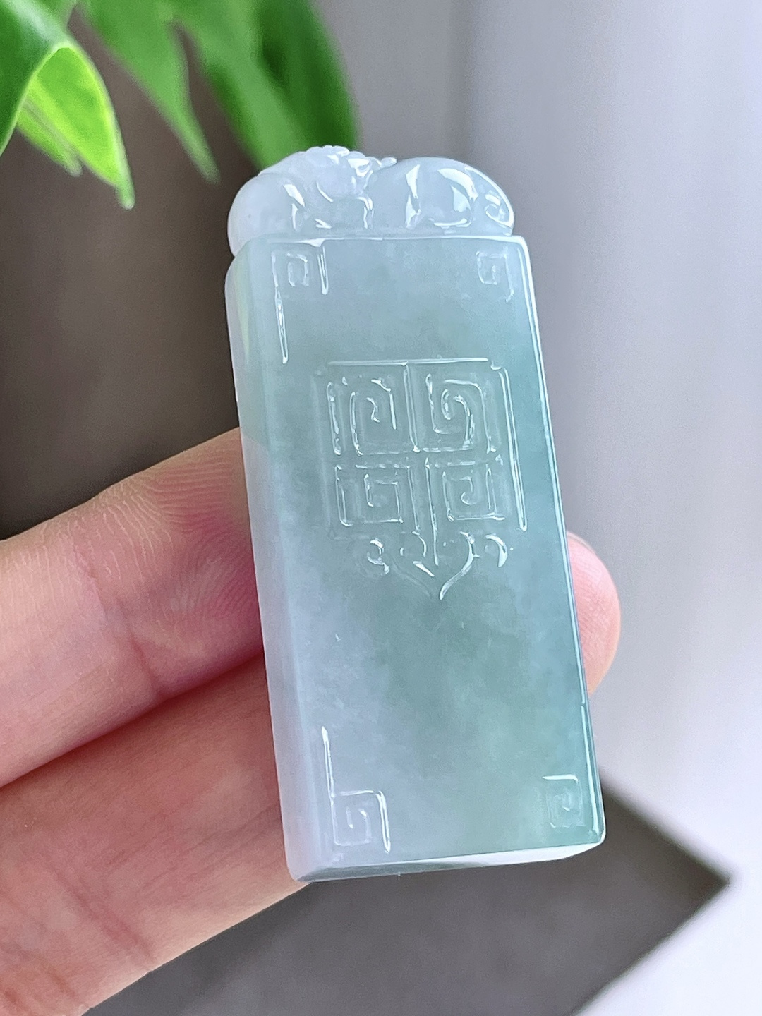 【裸石】冰晴水貔貅仿古牌吊坠 【说明】缅甸 无裂 性比高 厚装 【尺寸】50.6-20.4-9.3 【重量】30克