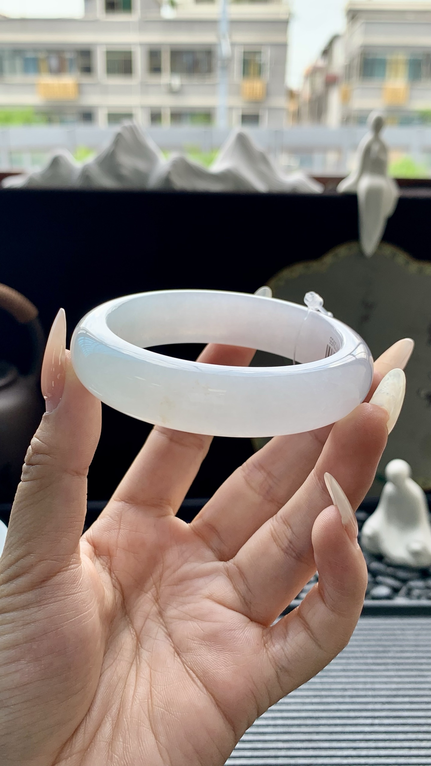 宽版冰晴洒金正圈手镯成品 XYJ1004-6 尺寸：55-15-9
