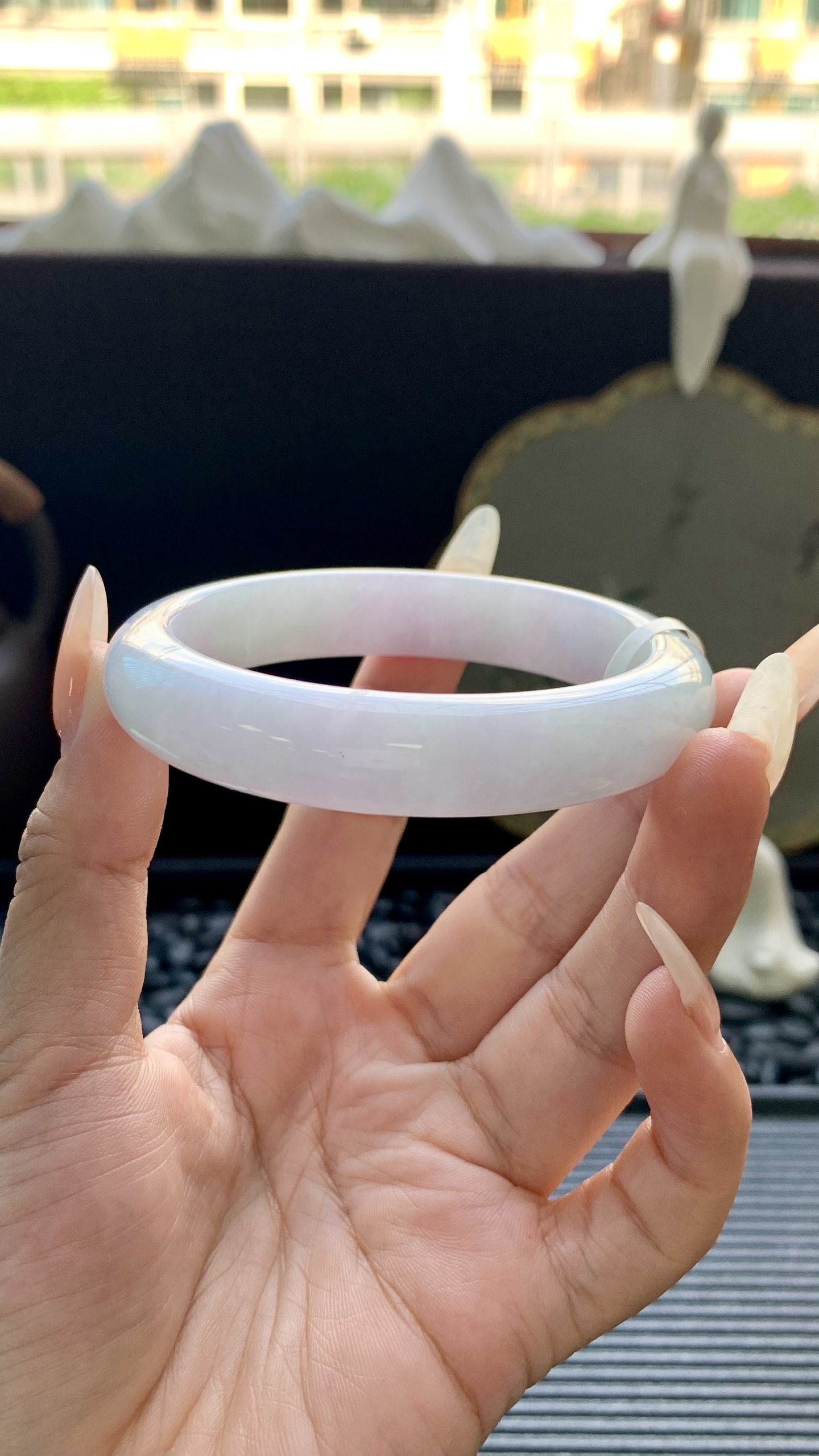 淡春彩正圈镯成品 HYY-7376 尺寸：56-12-8