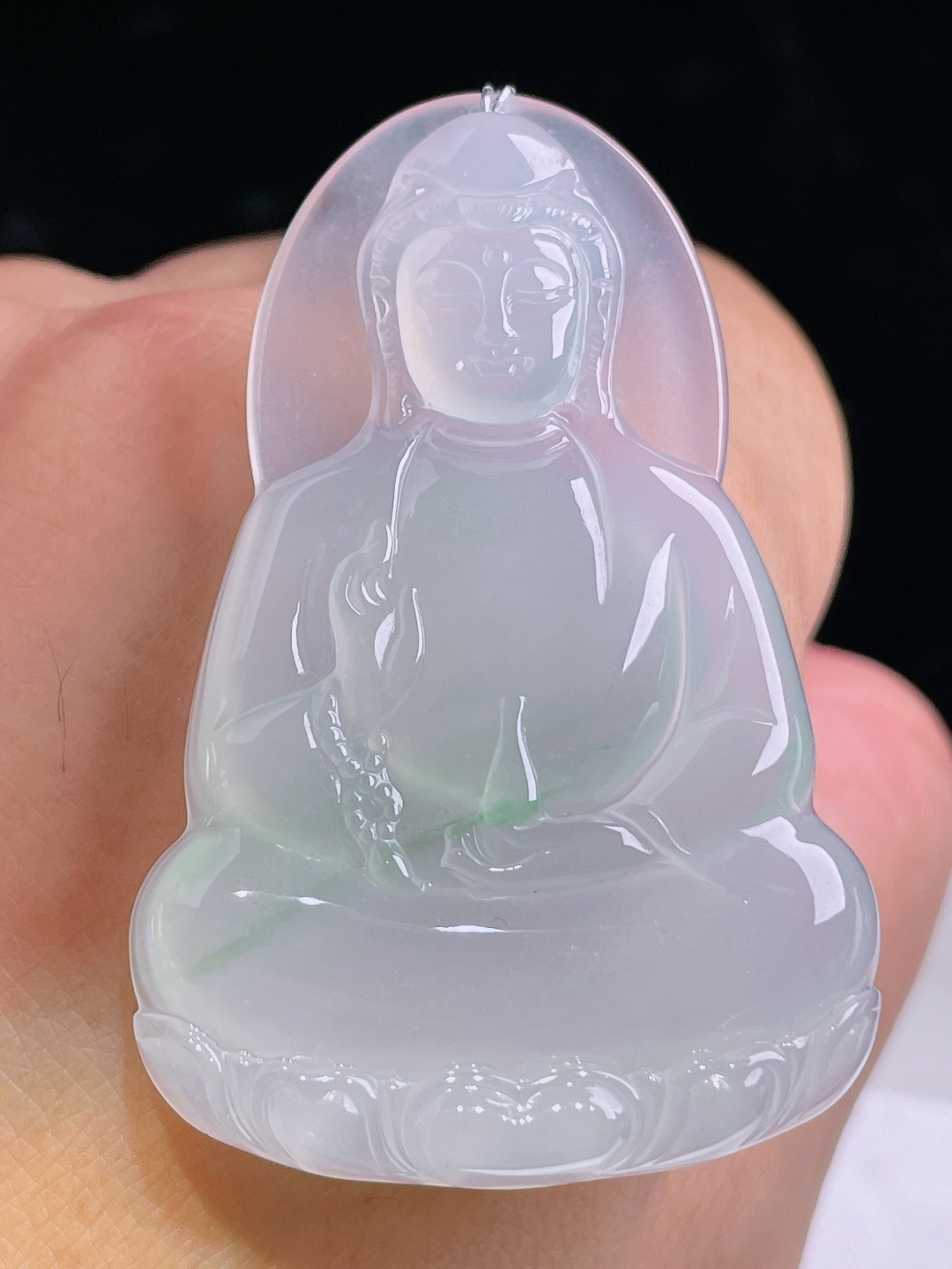 ️素衣观音，老种起光，细底通透，尺寸：52.4/34.7/6mm1003
