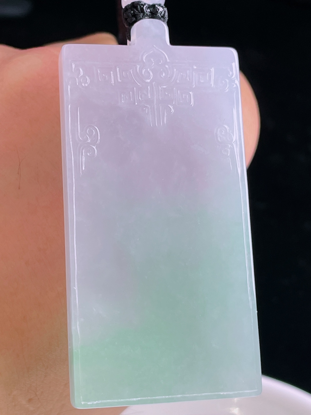 ️飘绿无事牌，老种起光，细底通透，尺寸：59.6/29/7.6mm1003