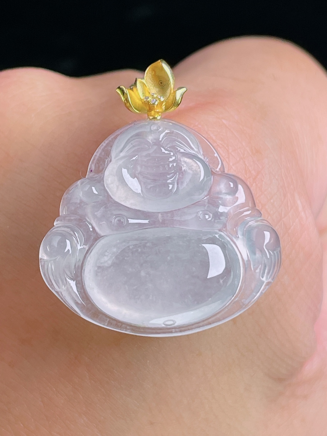 ️佛公，18k镶嵌，老种起光，细底通透，尺寸：30.8裸石23.5/26/6mm1003
