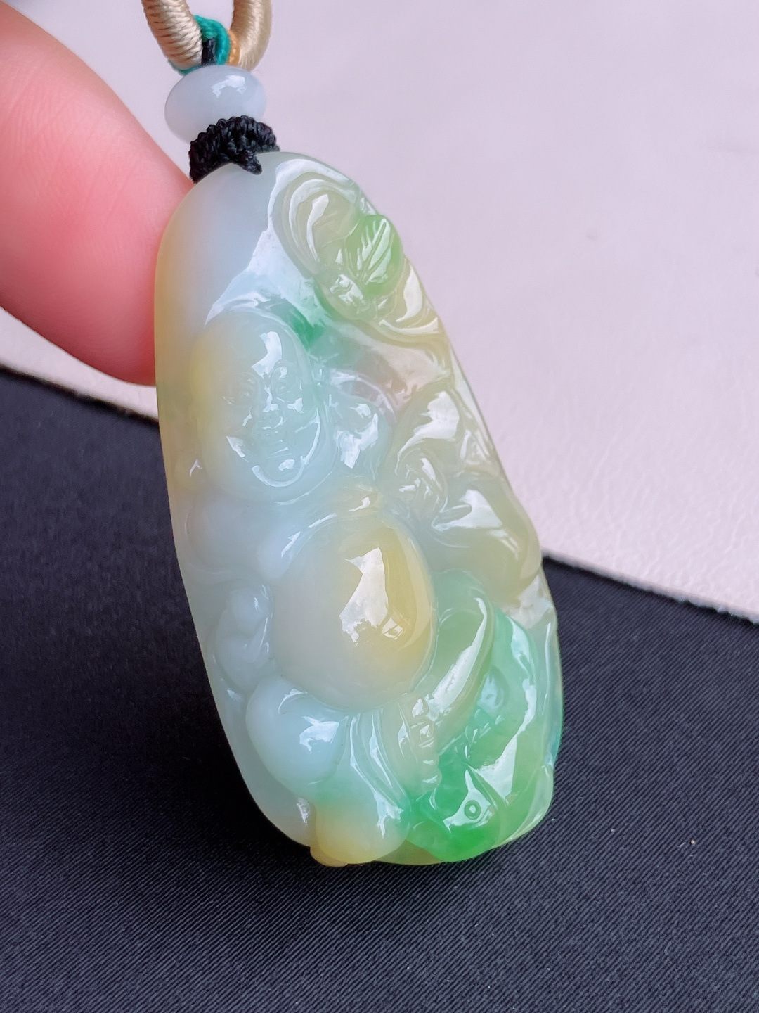 ️，三彩布袋佛，细腻精致，尺寸48/25.3/10.8/自然光实拍