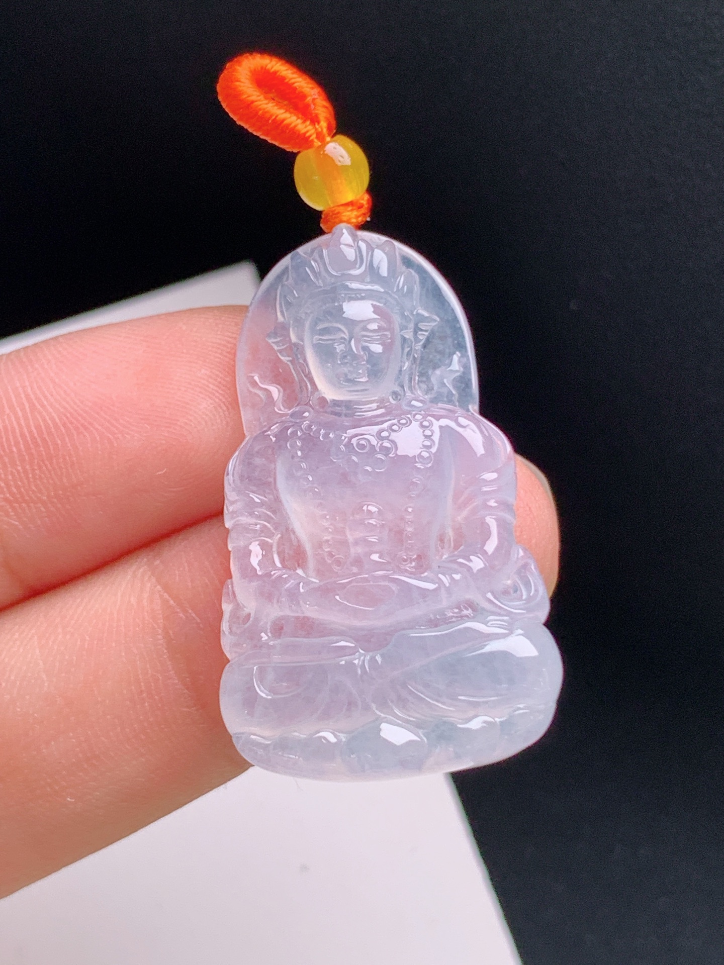 ️ 冰种度母观音，冰透起荧，雕工细腻 裸石33.1-19.6-4.6 49