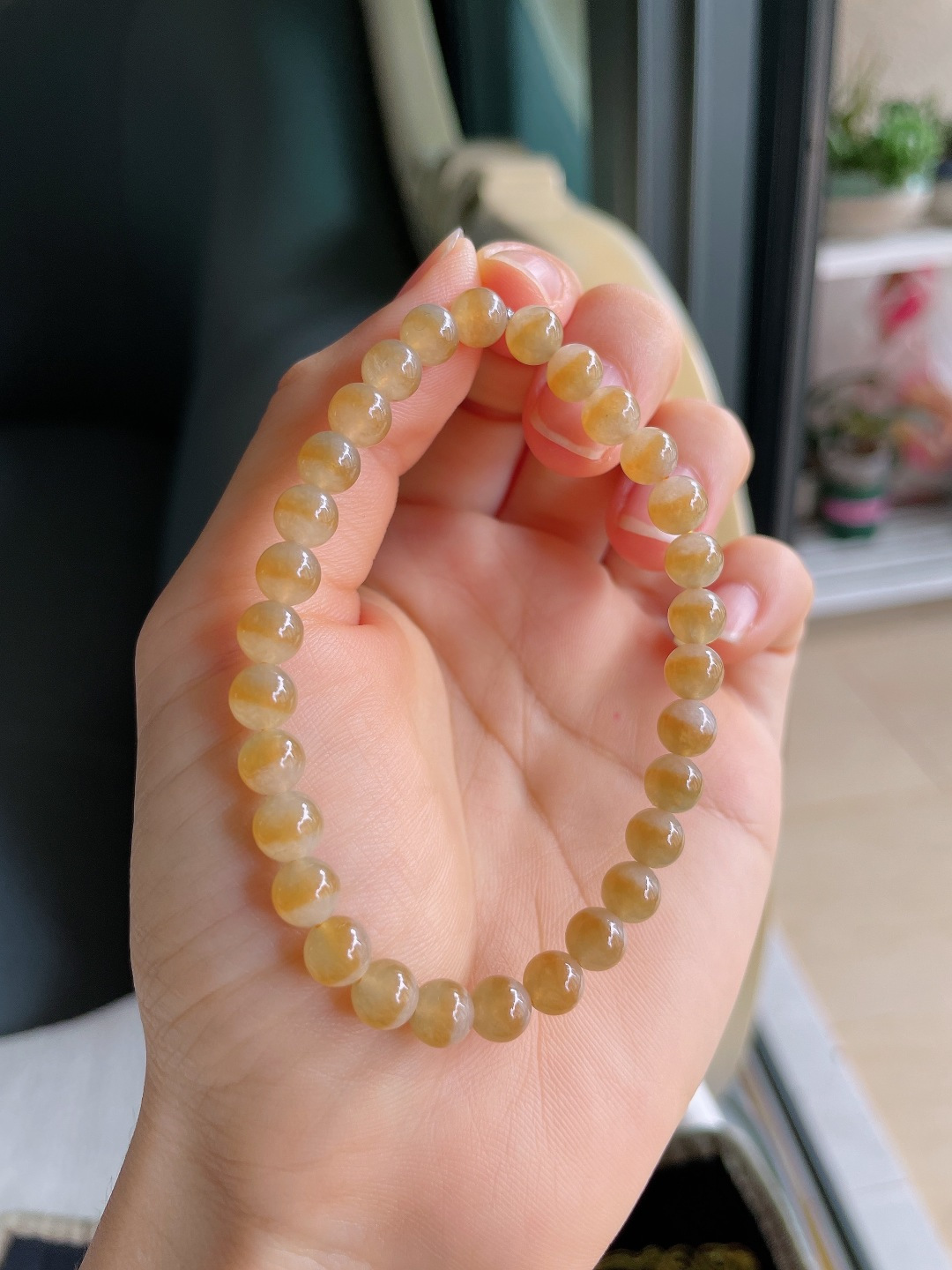 ️，冰黄翡手链，尺寸：6.3mm。【编4750】