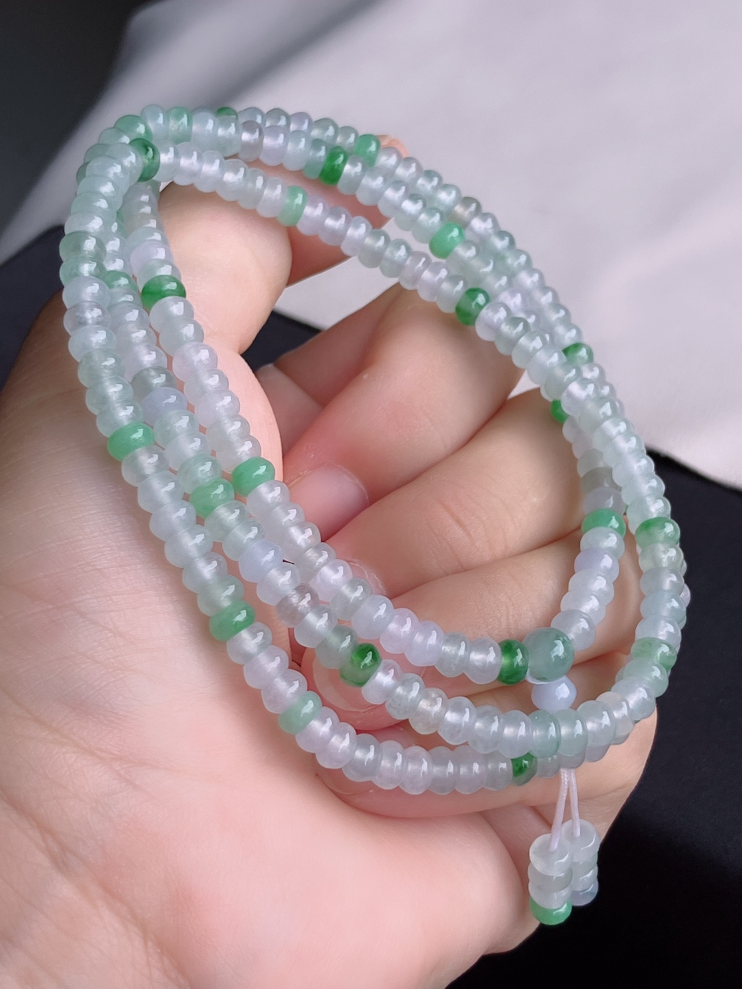 ️，冰透项链，晶莹剔透，尺寸5.3/3圈半，自然光实拍