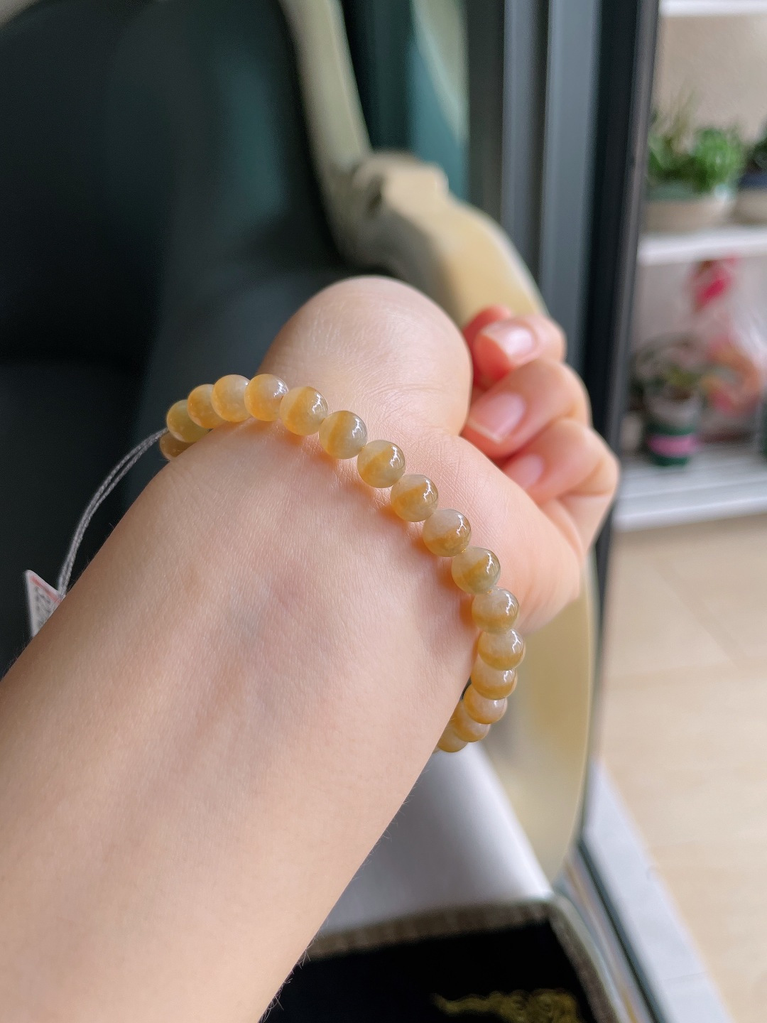 ️，冰黄翡手链，尺寸：6.3mm。【编4750】