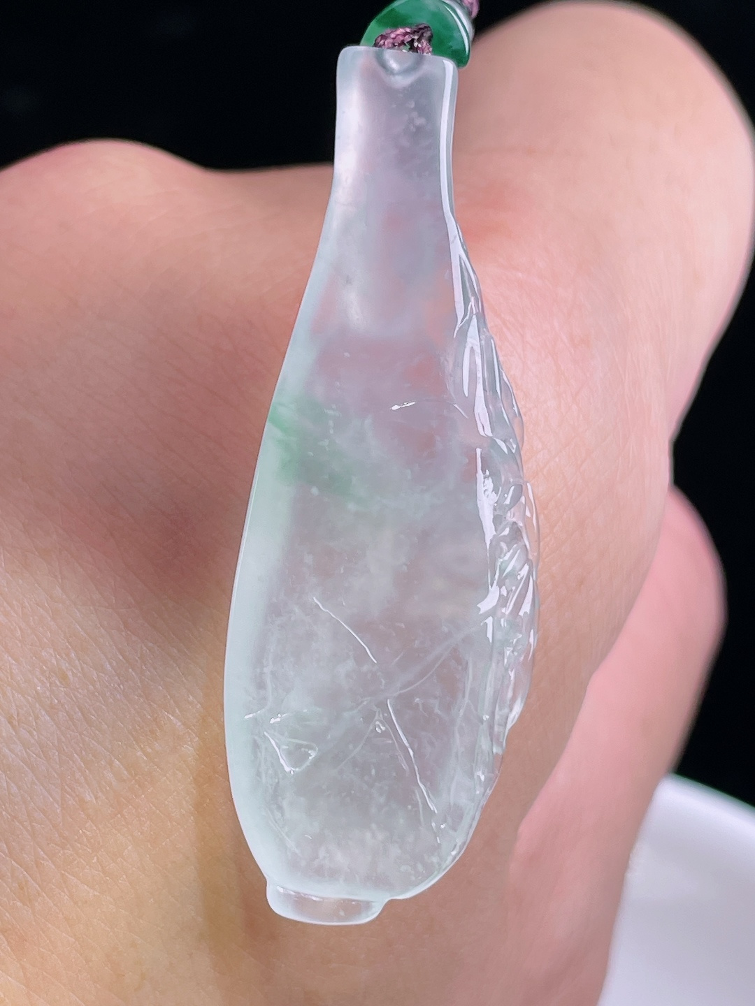 ️玉瓶宝瓶，老种起光，细底通透，尺寸：45.6/17.4/4.7mm1005