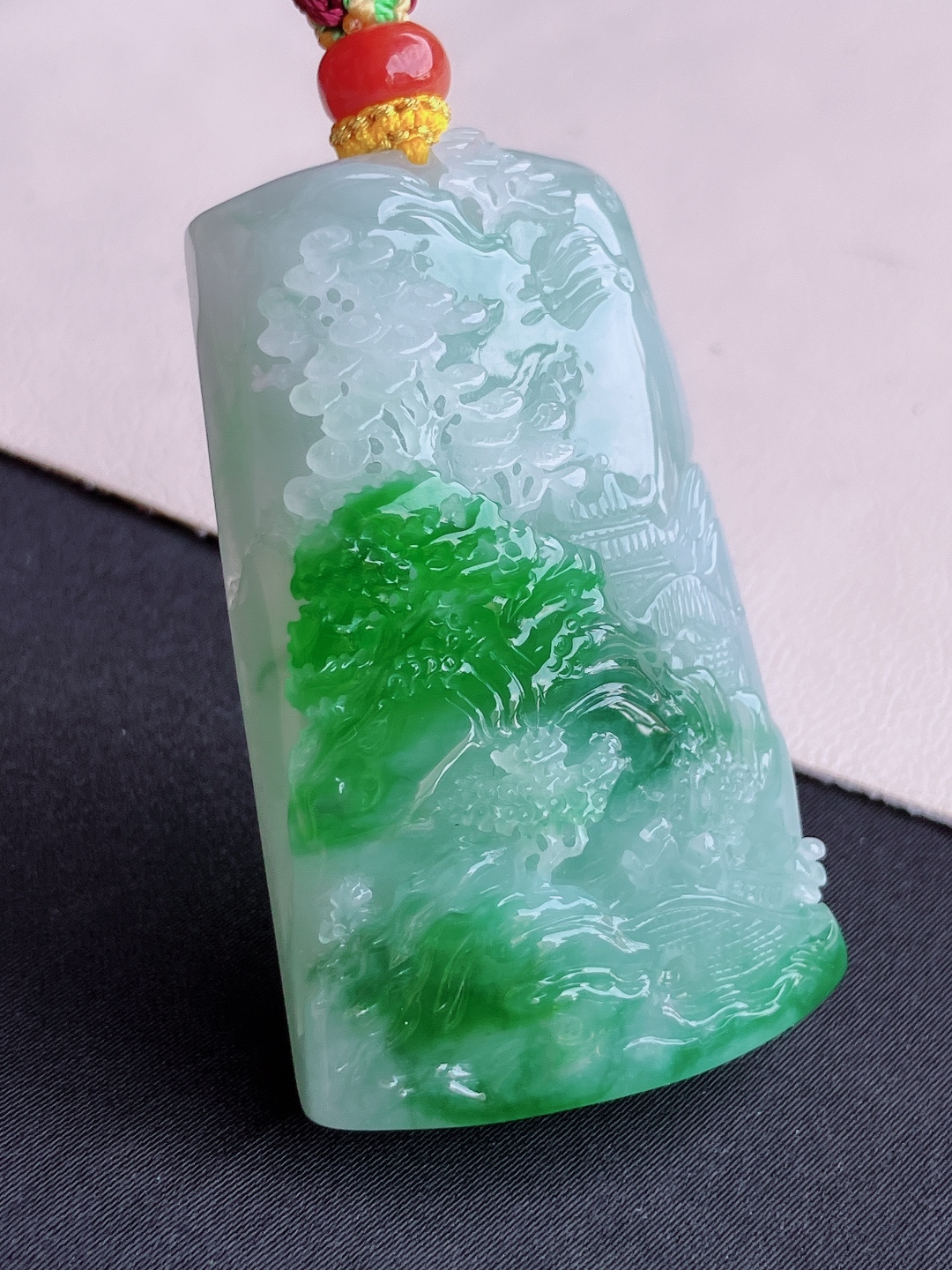 ️，翠绿山水牌，意境美，尺寸50.6/30.8/14.8/自然光实拍