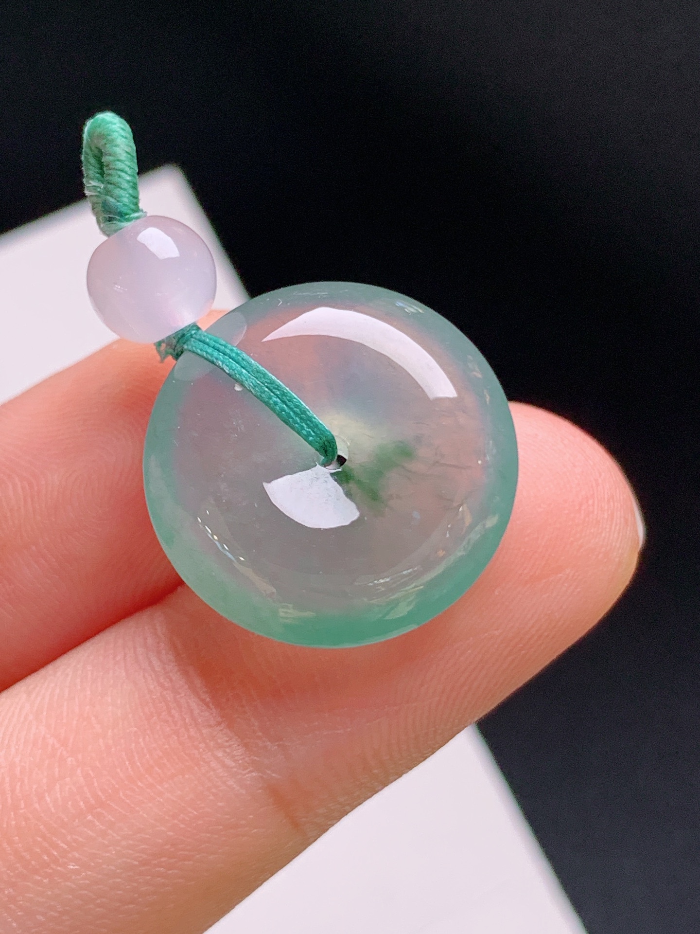 ️ 冰种平安扣，冰润透亮，飘花灵动，品相圆润 裸石17.9-5.6 49