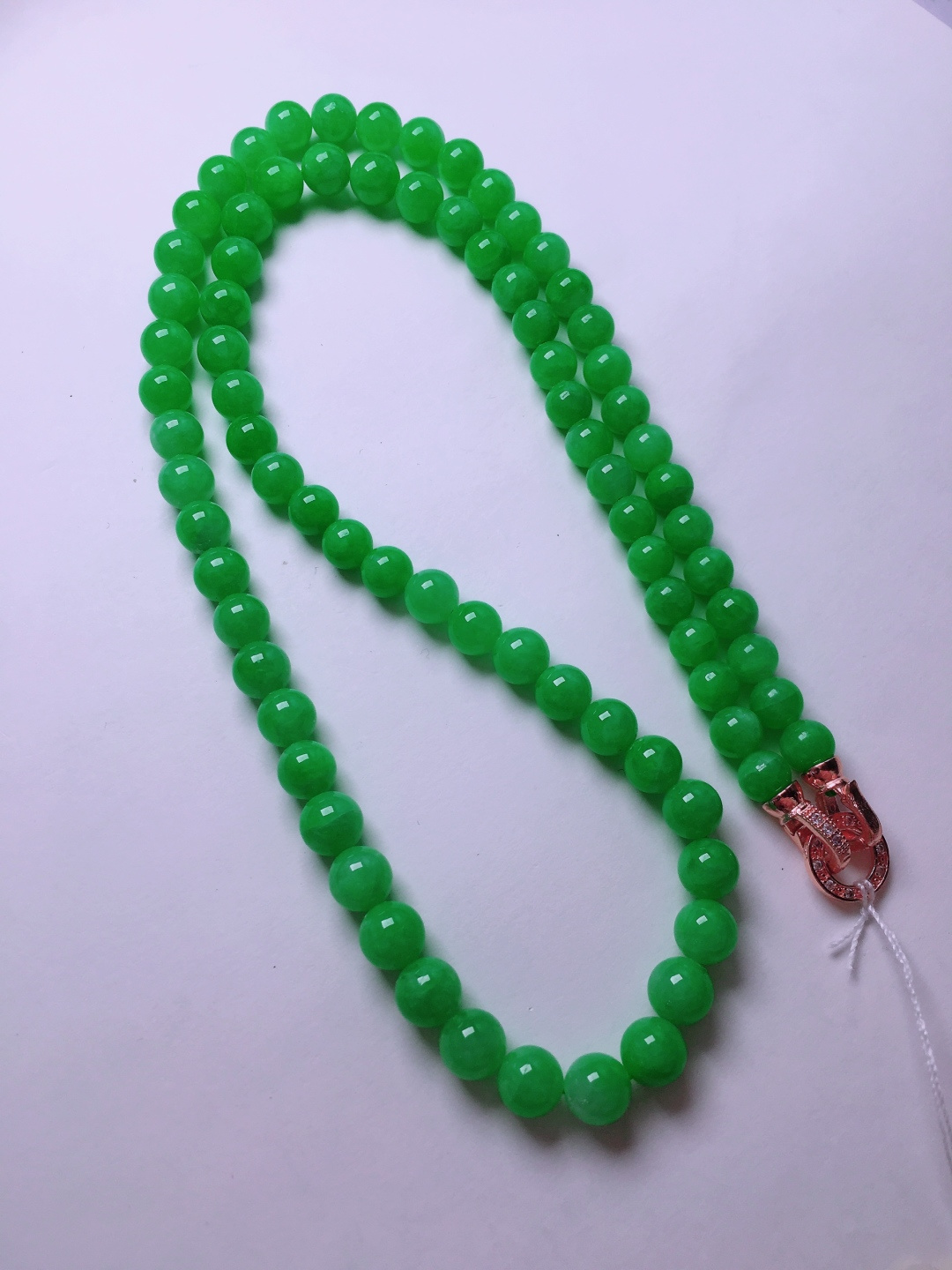 ️高冰绿珠子项链，晶莹剔透，新颖时尚，6-7