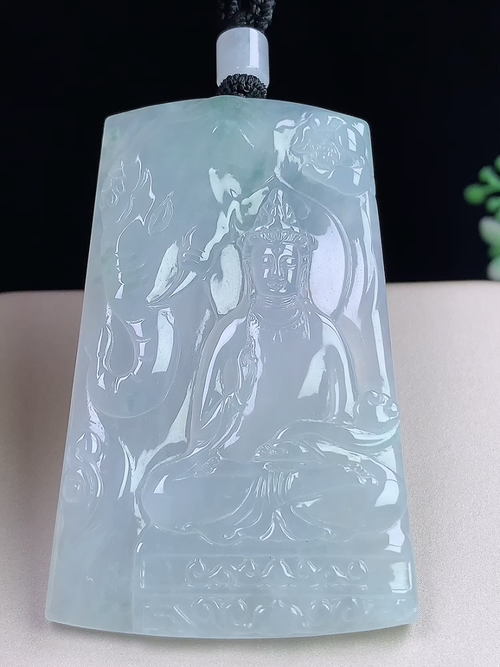冰飘花普贤观音，无裂，尺寸62.5-39.8-5.2mm，S05lgf9