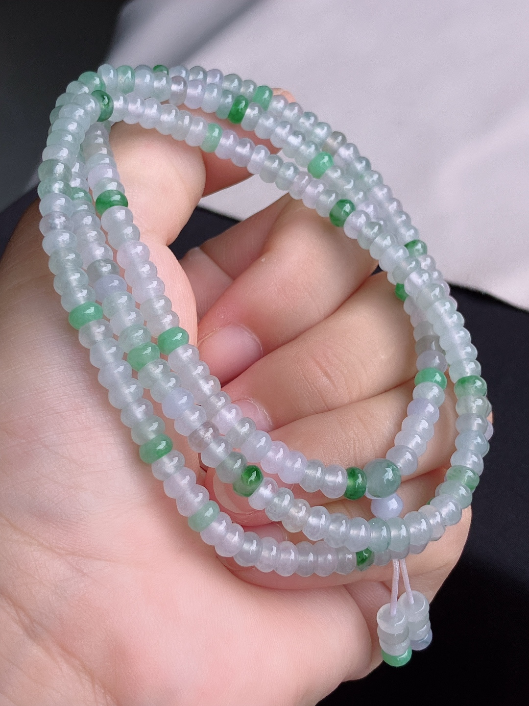 ️，冰透项链，晶莹剔透，尺寸5.3/3圈半，自然光实拍