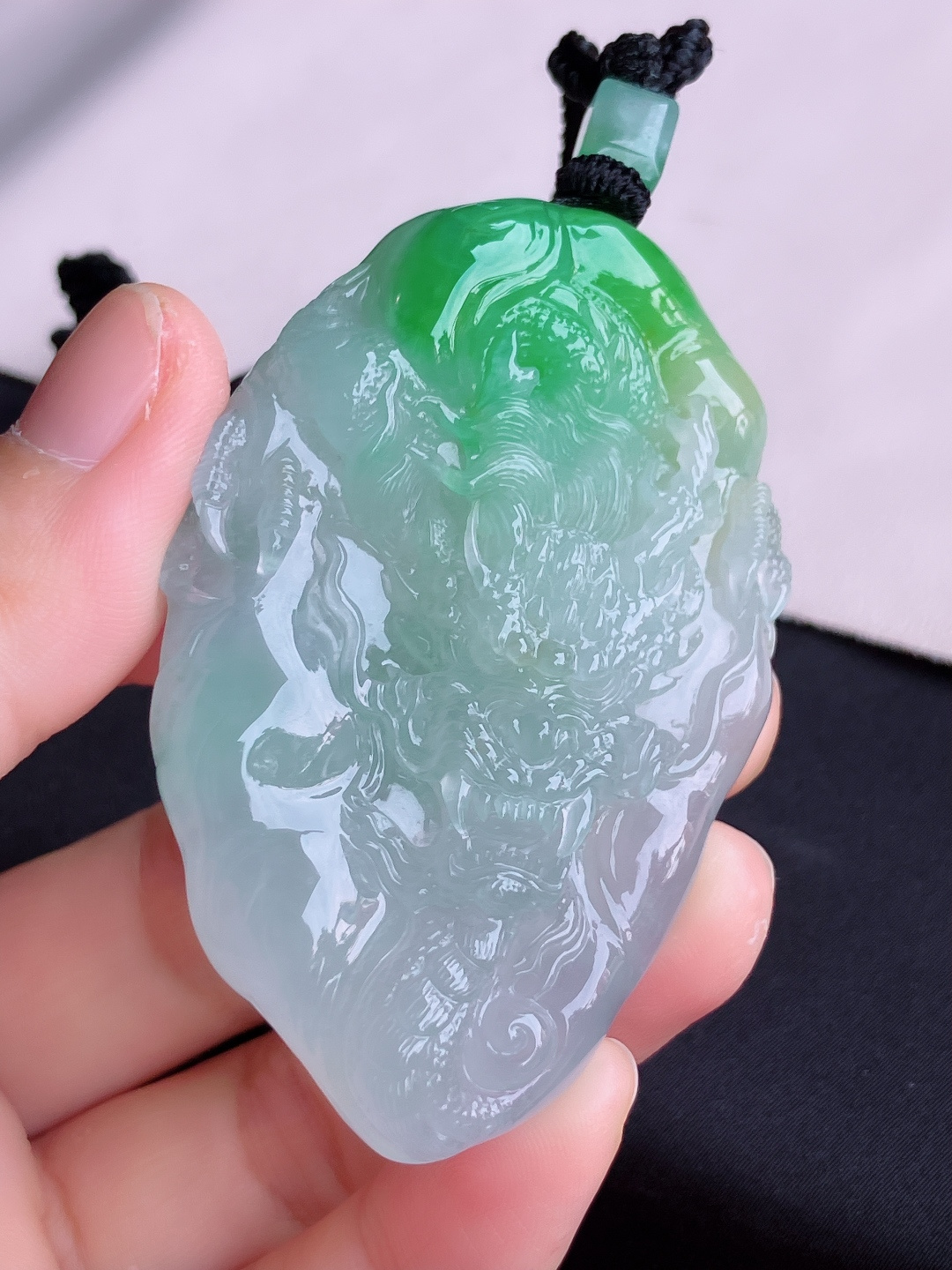 ️，三彩大龙牌，晶莹剔透，栩栩如生，尺寸68.8/46/12.6/自然光实拍