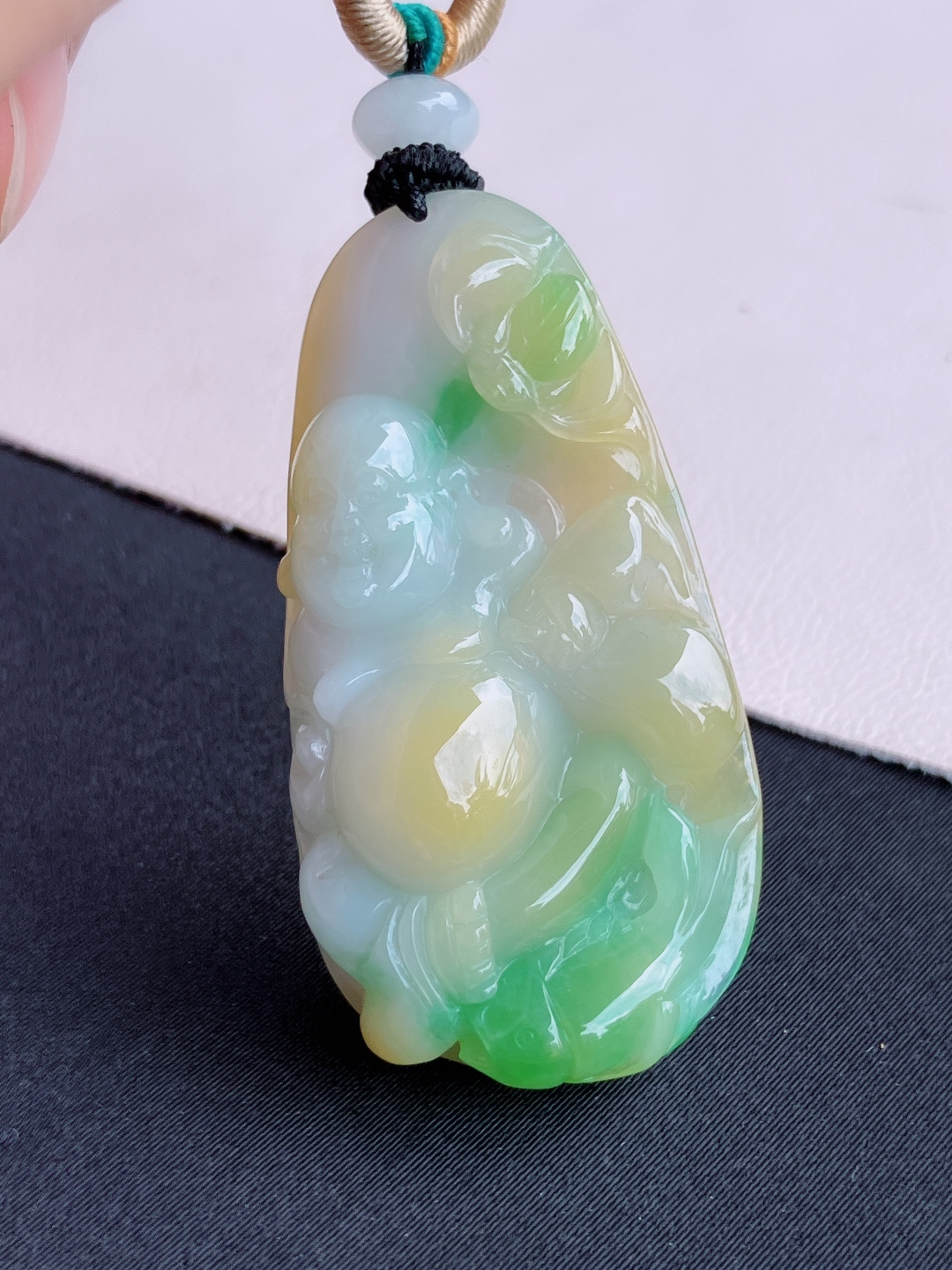️，三彩布袋佛，细腻精致，尺寸48/25.3/10.8/自然光实拍