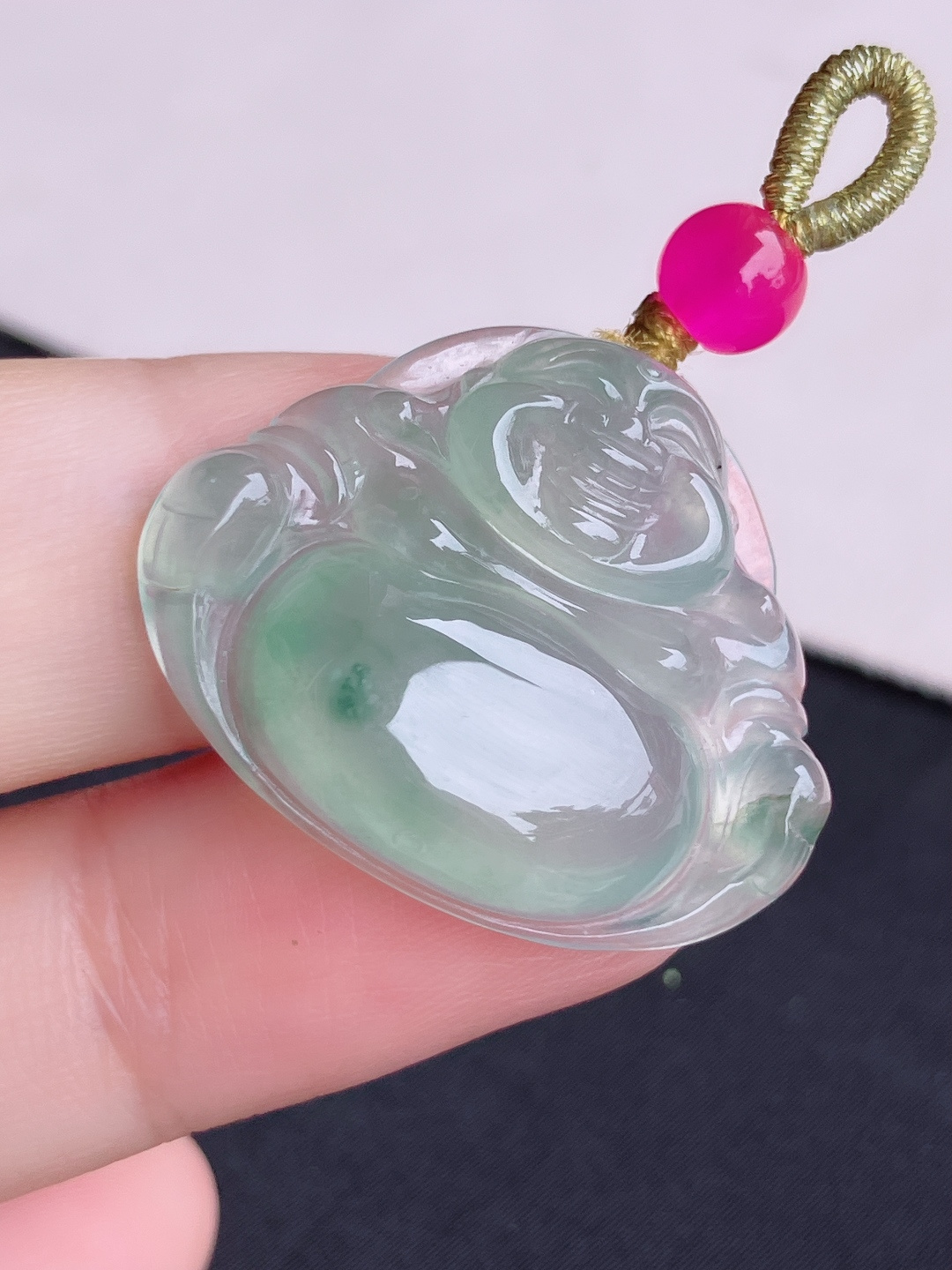 ️，冰种飘花弥勒佛，晶莹剔透，尺寸29/24/6/自然光实拍