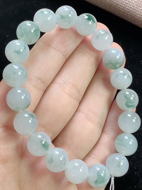 冰飘花玉珠手链，尺寸9.8mm，S05xtg
