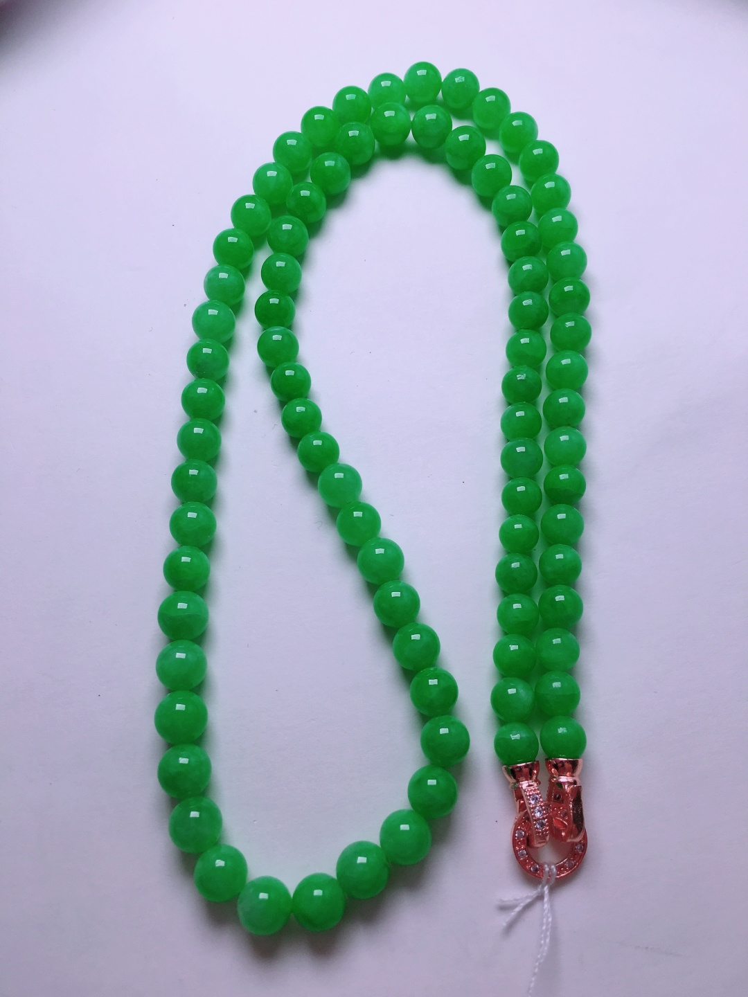 ️高冰绿珠子项链，晶莹剔透，新颖时尚，6-7